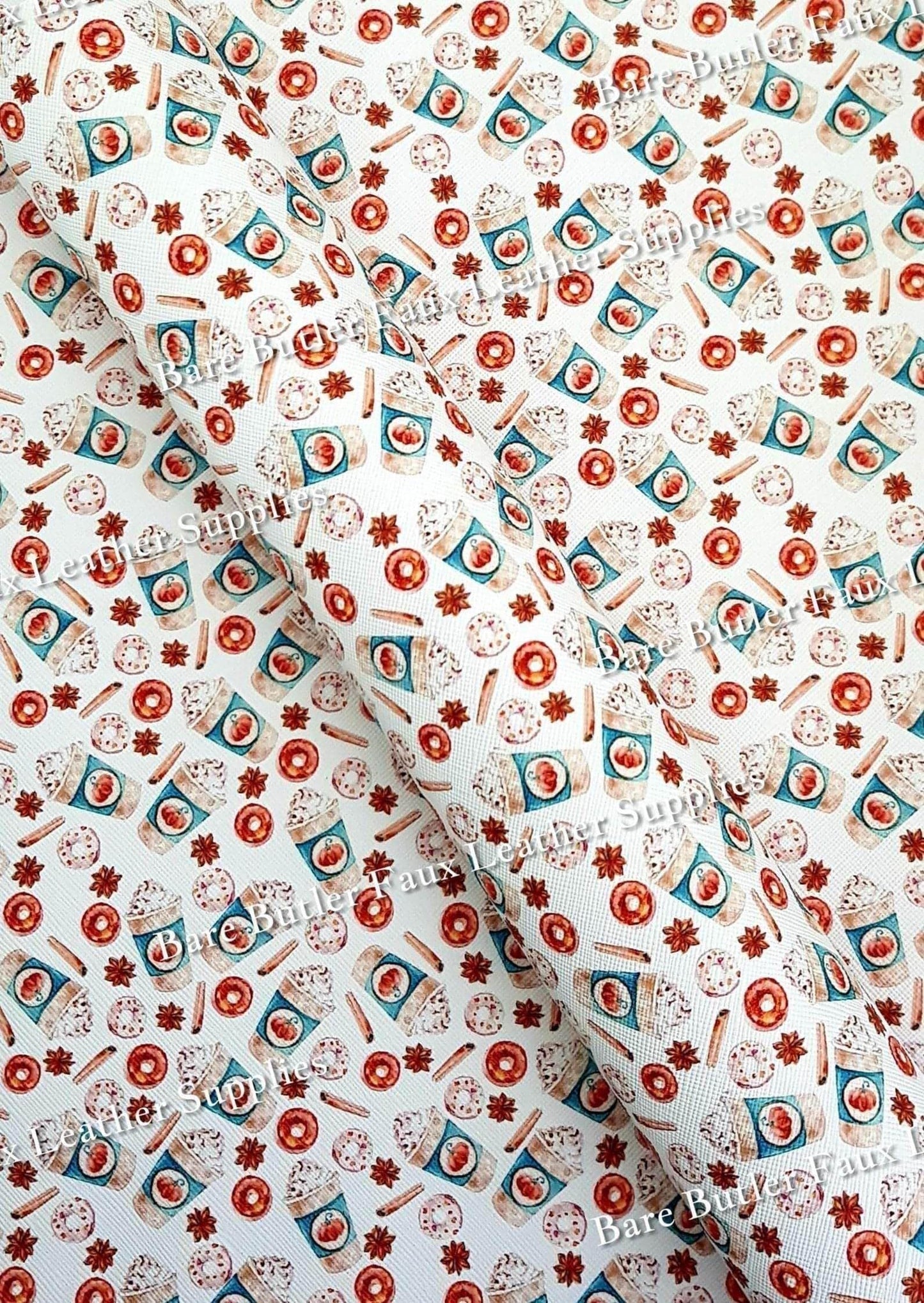 Christmas Hot Holiday Drink Faux Leather - christmas, cocoa, Faux, Faux Leather, hot, Leather, leatherette, pattern - Bare Butler Faux Leather Supplies