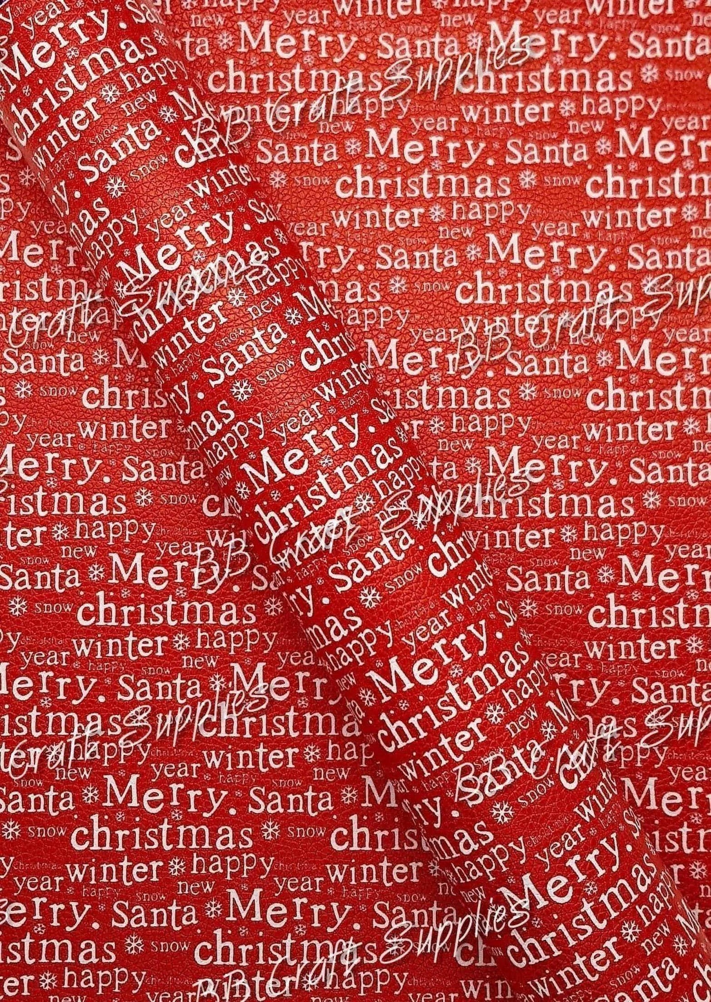 Christmas Merry Christmas Litchi - christmas, Faux, Faux Leather, Leather, leatherette, Litchi, merry - Bare Butler Faux Leather Supplies
