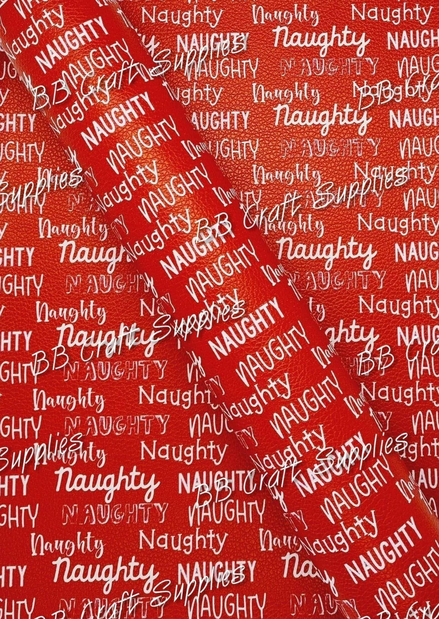 Christmas Naughty List Litchi - Christmas, Faux, Faux Leather, Leather, leatherette, Litchi - Bare Butler Faux Leather Supplies