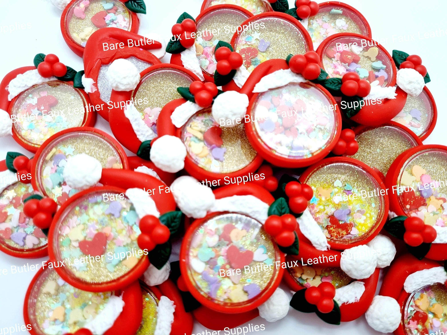 Christmas Shaker Santa Hat - Clay, Clays - Bare Butler Faux Leather Supplies