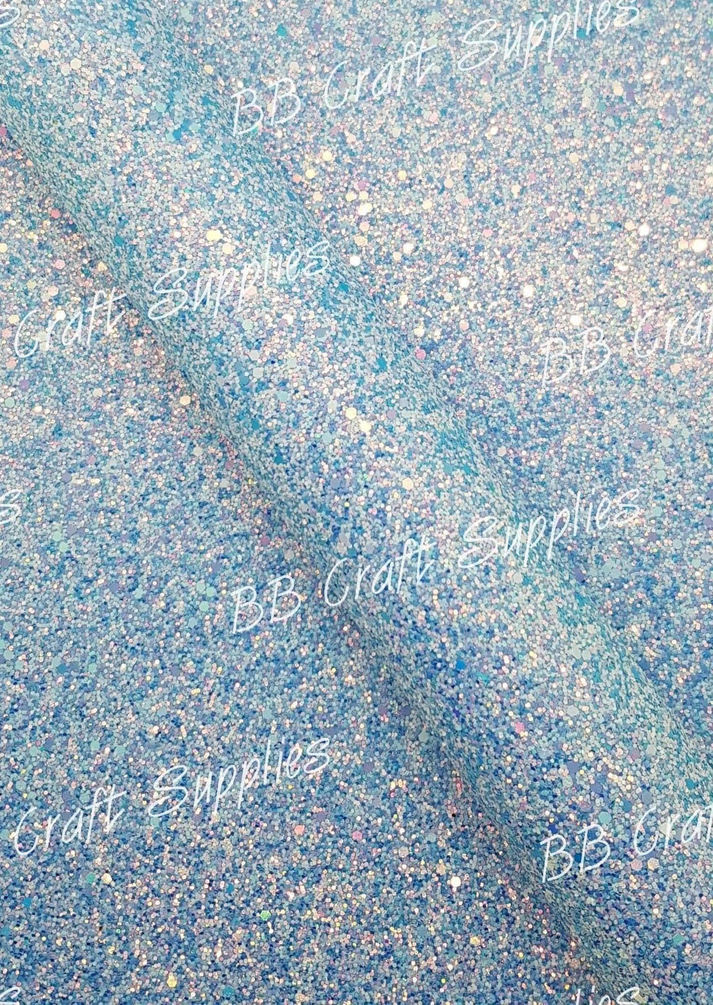 Chunky Glitter - Baby Blue - blue, Chunky, Faux, Faux Leather, glitter, leather, leatherette - Bare Butler Faux Leather Supplies