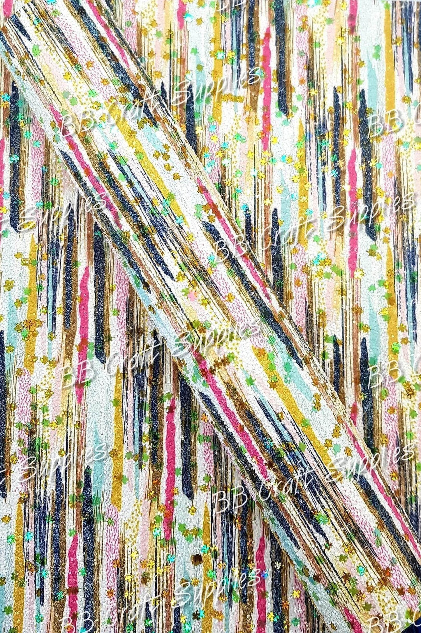 Chunky Glitter - Brush Strokes - brush, Chunky, Faux, Faux Leather, glitter, leather, leatherette, strokes - Bare Butler Faux Leather Supplies