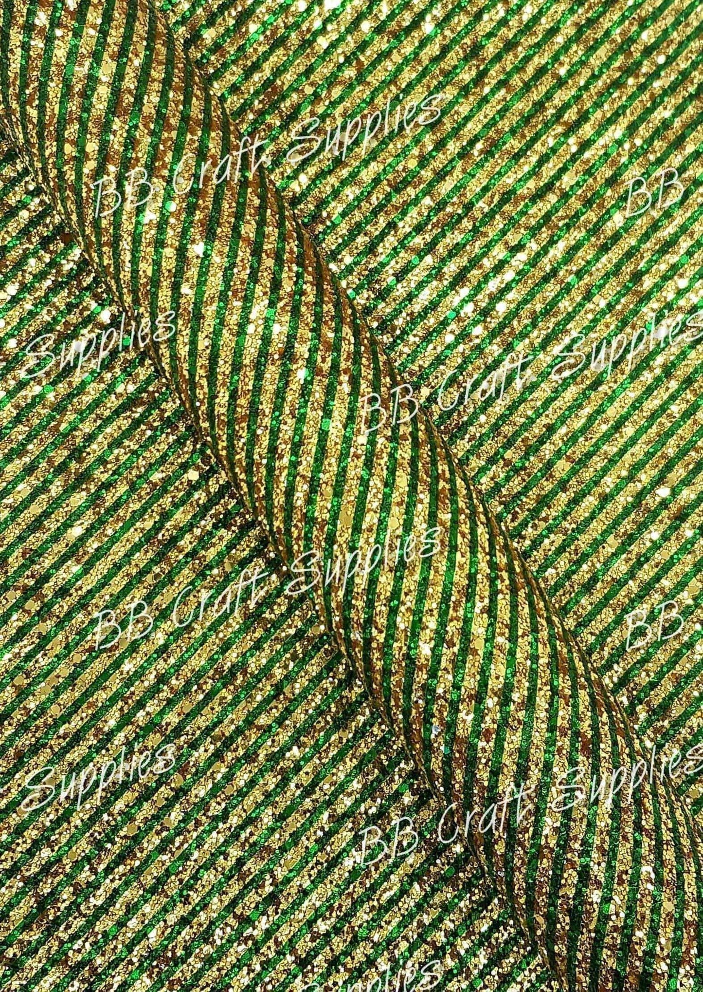 Chunky Glitter - Green & Gold Christmas - christmas, Chunky, Faux, Faux Leather, glitter, gold, Green, leather, leatherette - Bare Butler Faux Leather Supplies