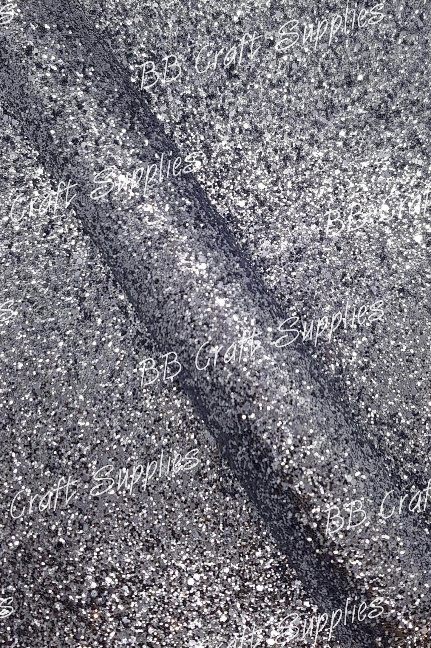 Chunky Glitter - Grey - Chunky, Faux, Faux Leather, Glitter, leather, leatherette - Bare Butler Faux Leather Supplies