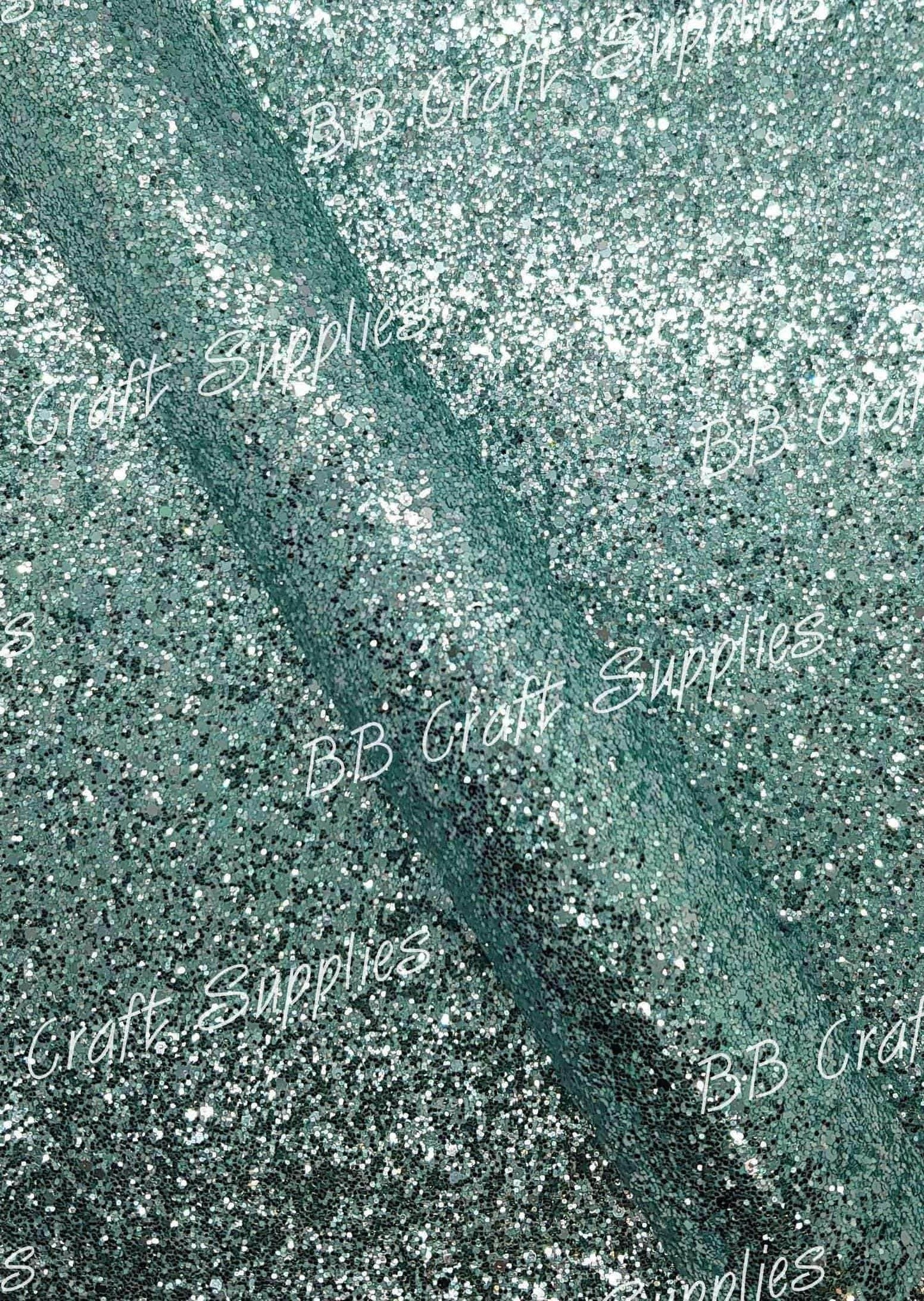 Chunky Glitter - Mint - Chunky, Faux, Faux Leather, glitter, green, leather, leatherette, mint - Bare Butler Faux Leather Supplies
