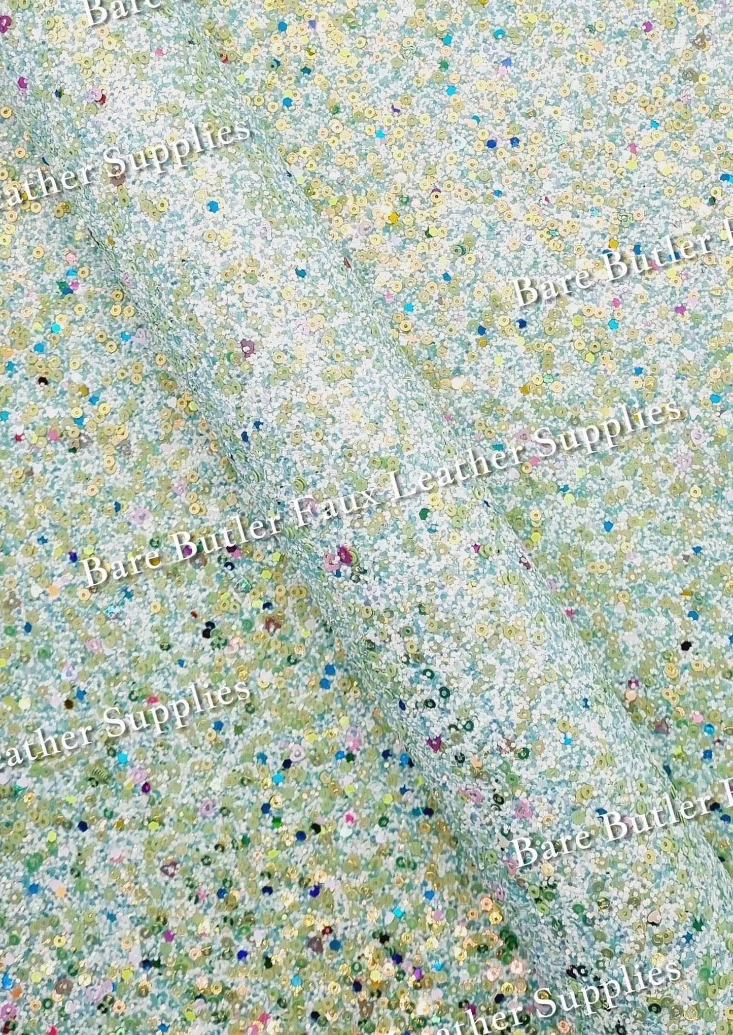 Chunky Glitter Sequin Mix Mint - chunky, Faux, Faux Leather, Glitter, Leather, leatherette, Sequin - Bare Butler Faux Leather Supplies