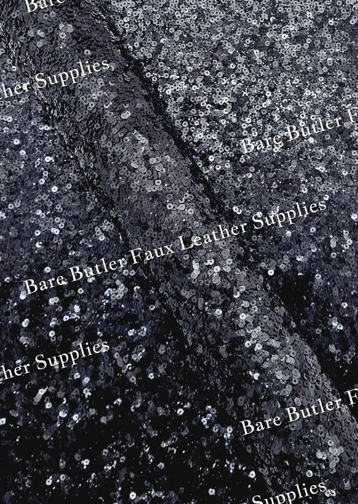 Chunky Glitter Sequin Shimmer Black - chunky, Faux, Faux Leather, Glitter, Leather, leatherette, Sequin - Bare Butler Faux Leather Supplies