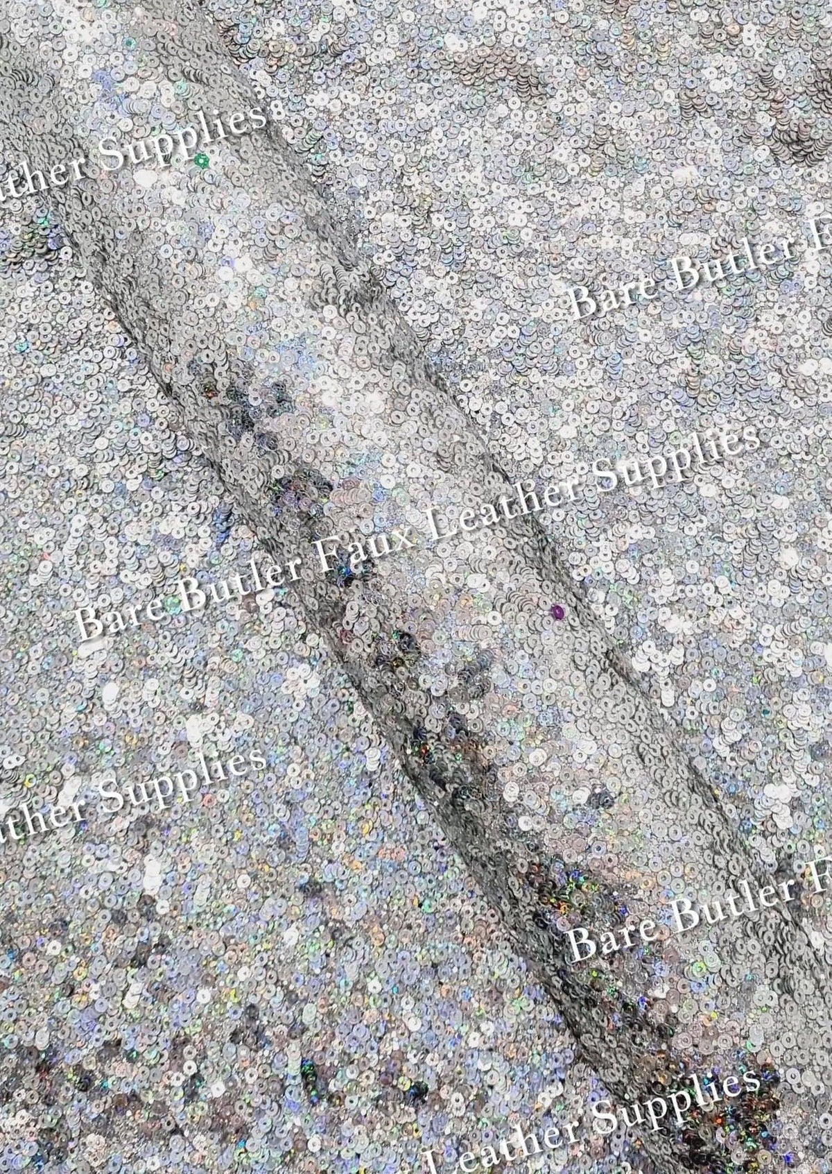 Chunky Glitter Sequin Shimmer Silver - chunky, Faux, Faux Leather, Glitter, Leather, leatherette, Sequin - Bare Butler Faux Leather Supplies