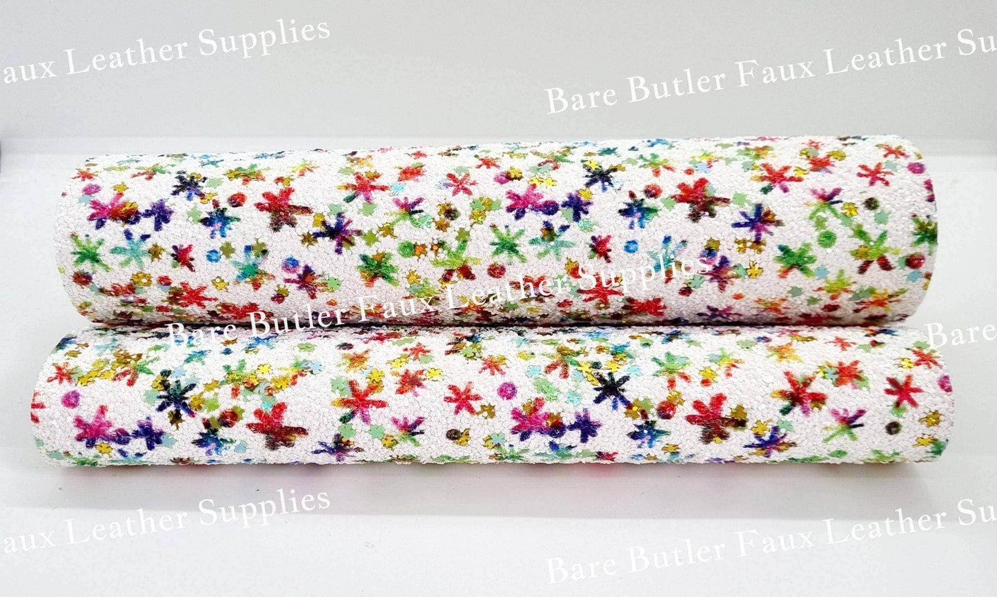 Chunky Glitter - Stars - christmas, Chunky, Faux, Faux Leather, glitter, leather, leatherette, Stars - Bare Butler Faux Leather Supplies
