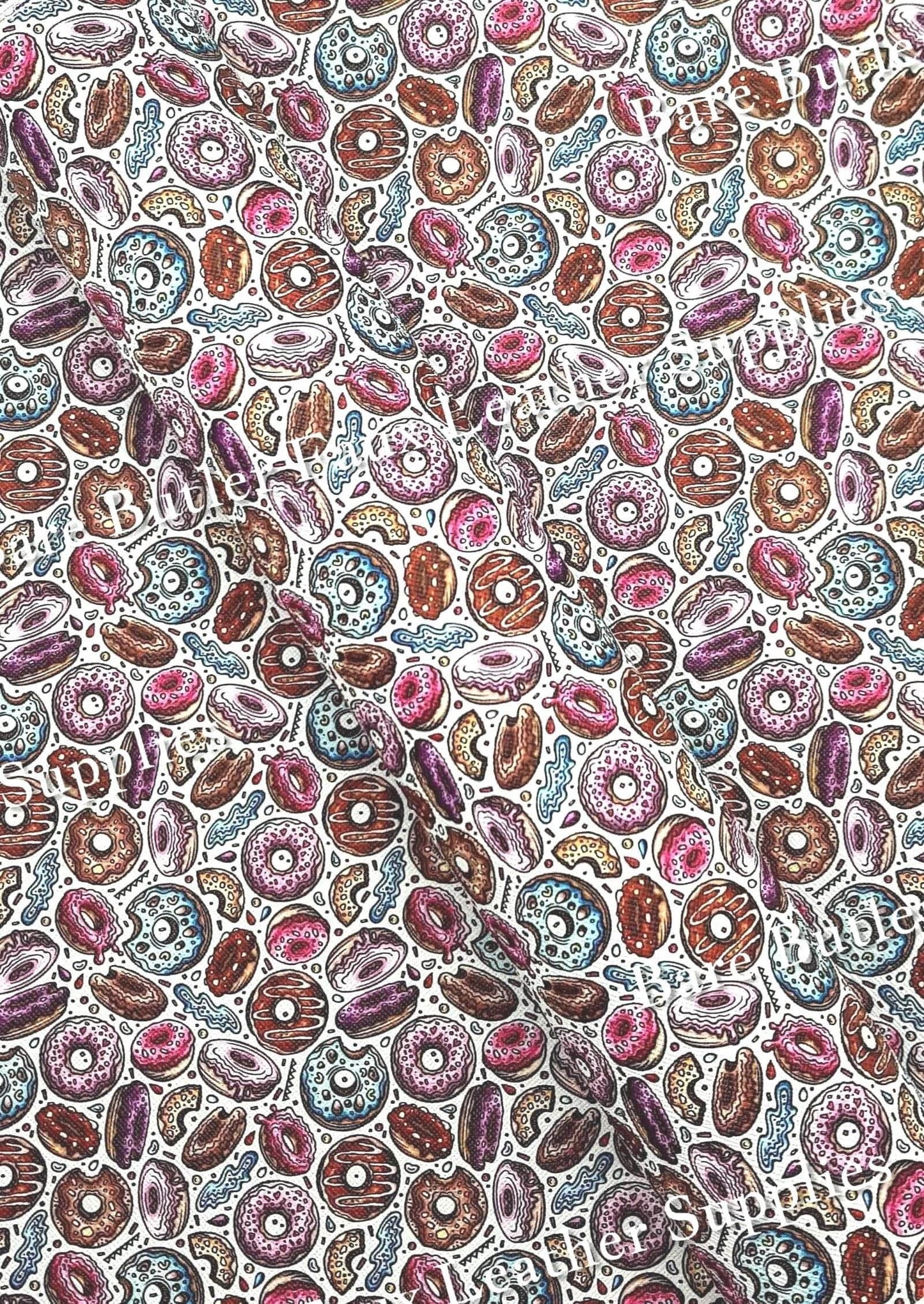 Comfort Food Faux Leather - Doughnuts, Faux, Faux Leather, food, Leather, leatherette, sweet - Bare Butler Faux Leather Supplies