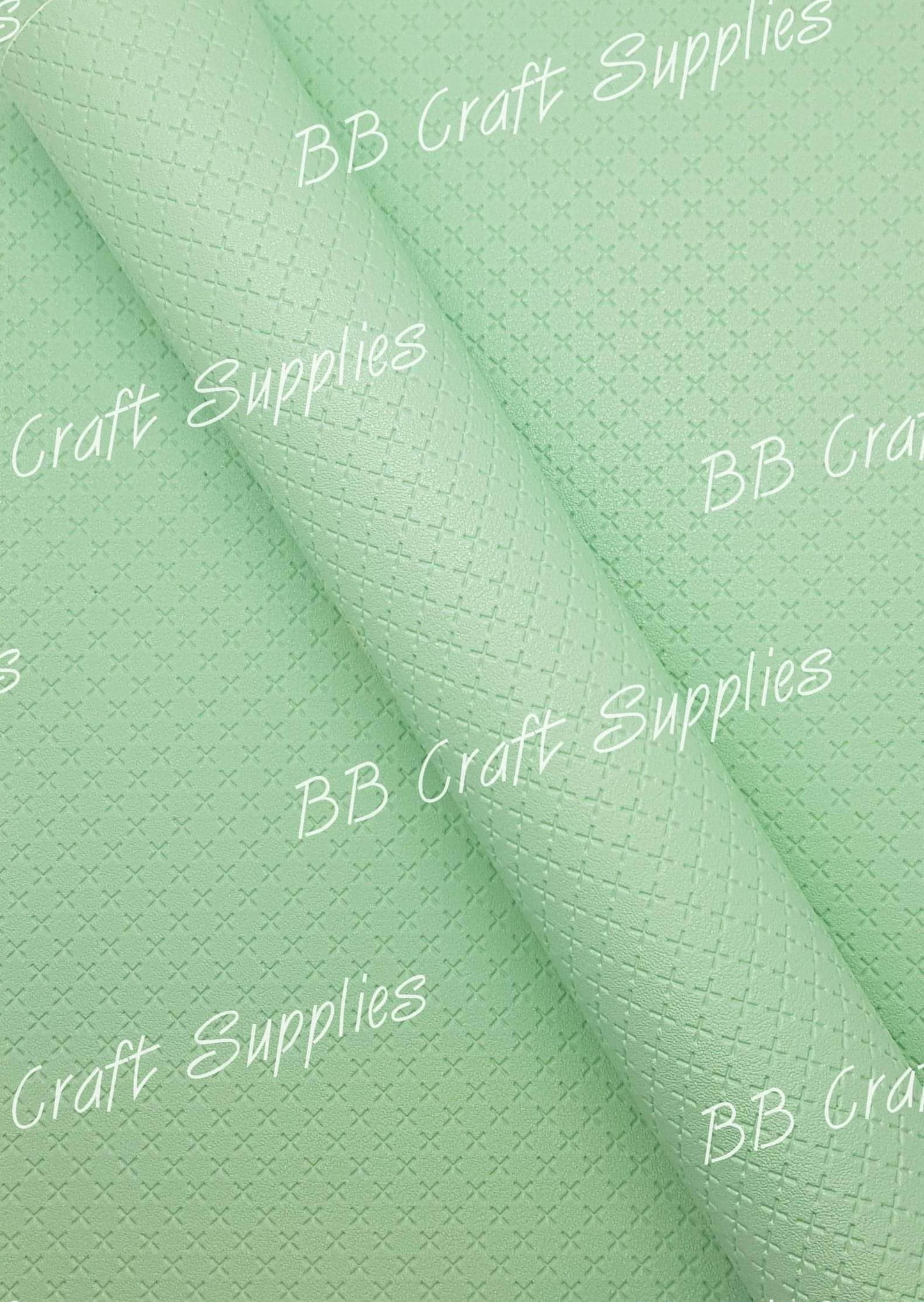 Cross Texture - Mint - cross, faux, Faux Leather, Leather, leatherette - Bare Butler Faux Leather Supplies