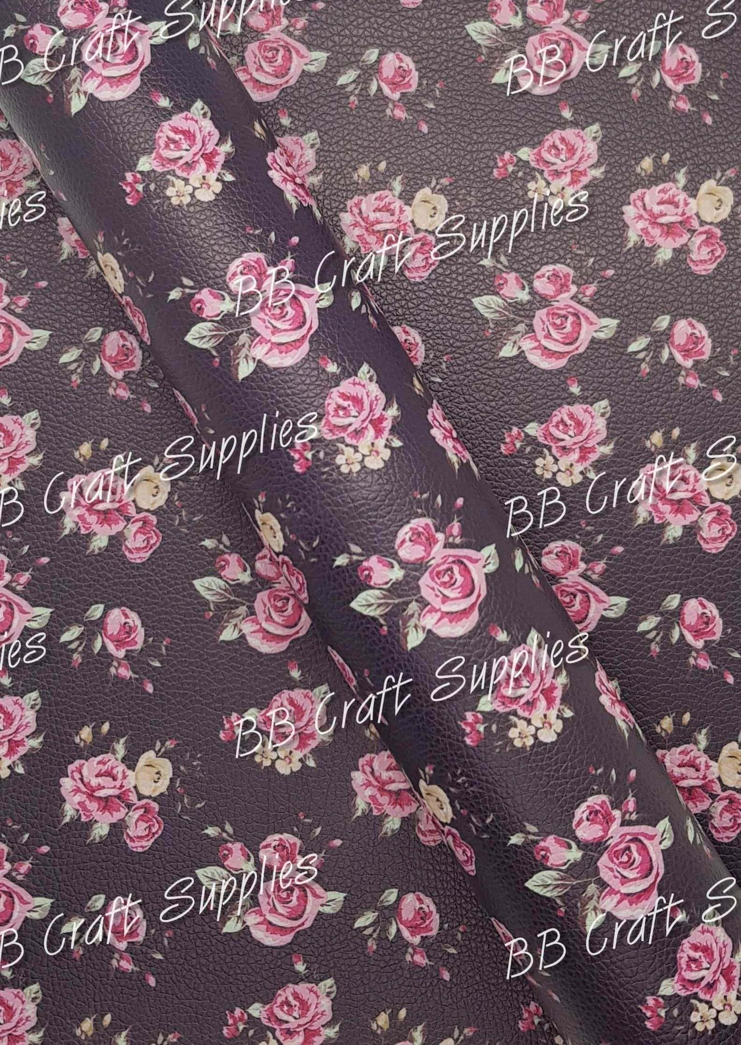 Dusty Rose Litchi - dusty, Faux, Faux Leather, floral, flower, Leather, leatherette, Litchi, rose - Bare Butler Faux Leather Supplies