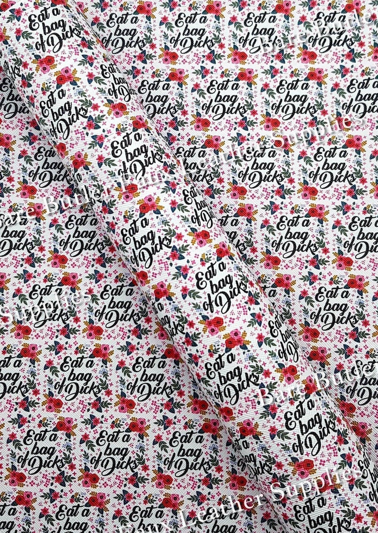 Eat a Bag of Dicks - adult, bag, dick, Faux Leather, Leather, leatherette, litchi, Penis - Bare Butler Faux Leather Supplies