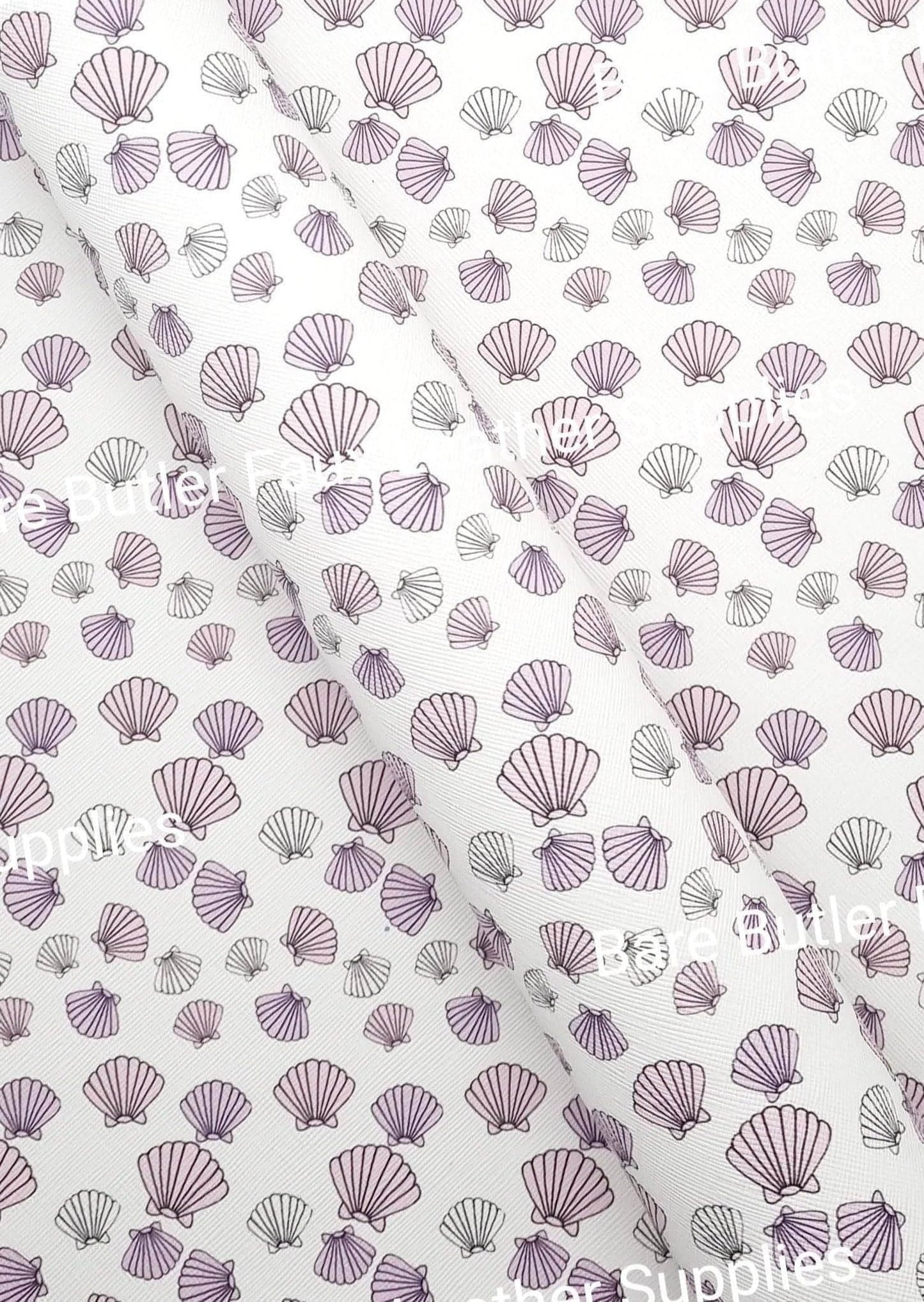 Fan Shells Faux Leather - Bows, Faux, Faux Leather, Leather, leatherette, Sea, shell - Bare Butler Faux Leather Supplies