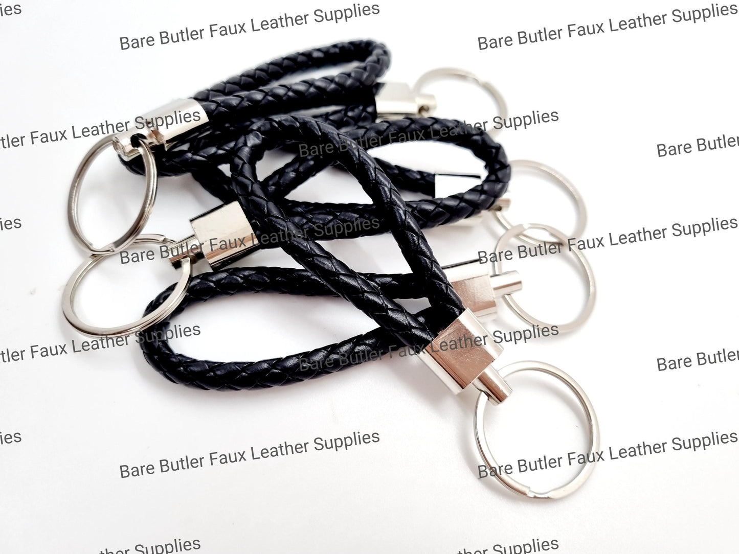 Faux Leather Wrist Strap - Black - - Bare Butler Faux Leather Supplies