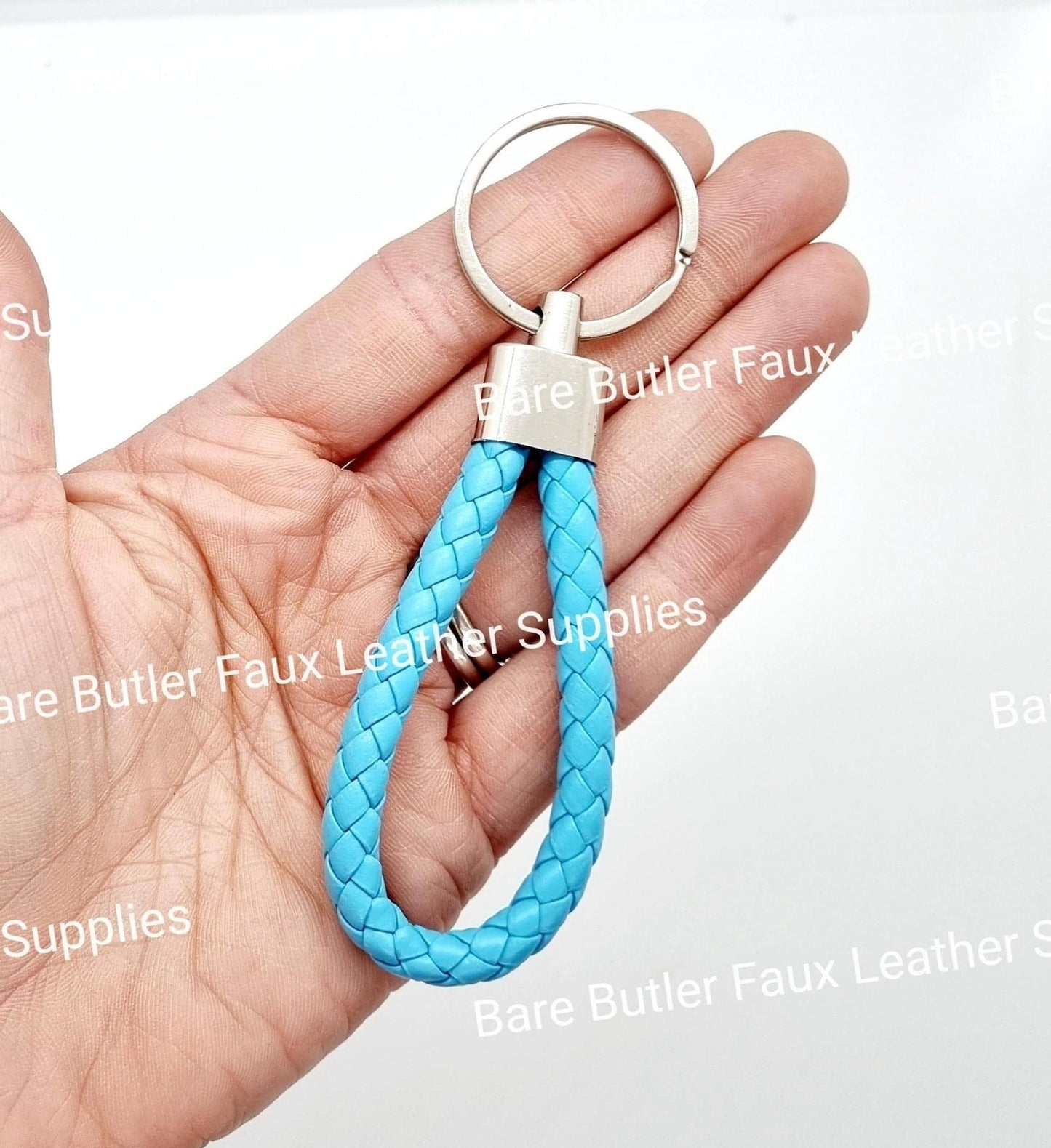 Faux Leather Wrist Strap - Blue - - Bare Butler Faux Leather Supplies