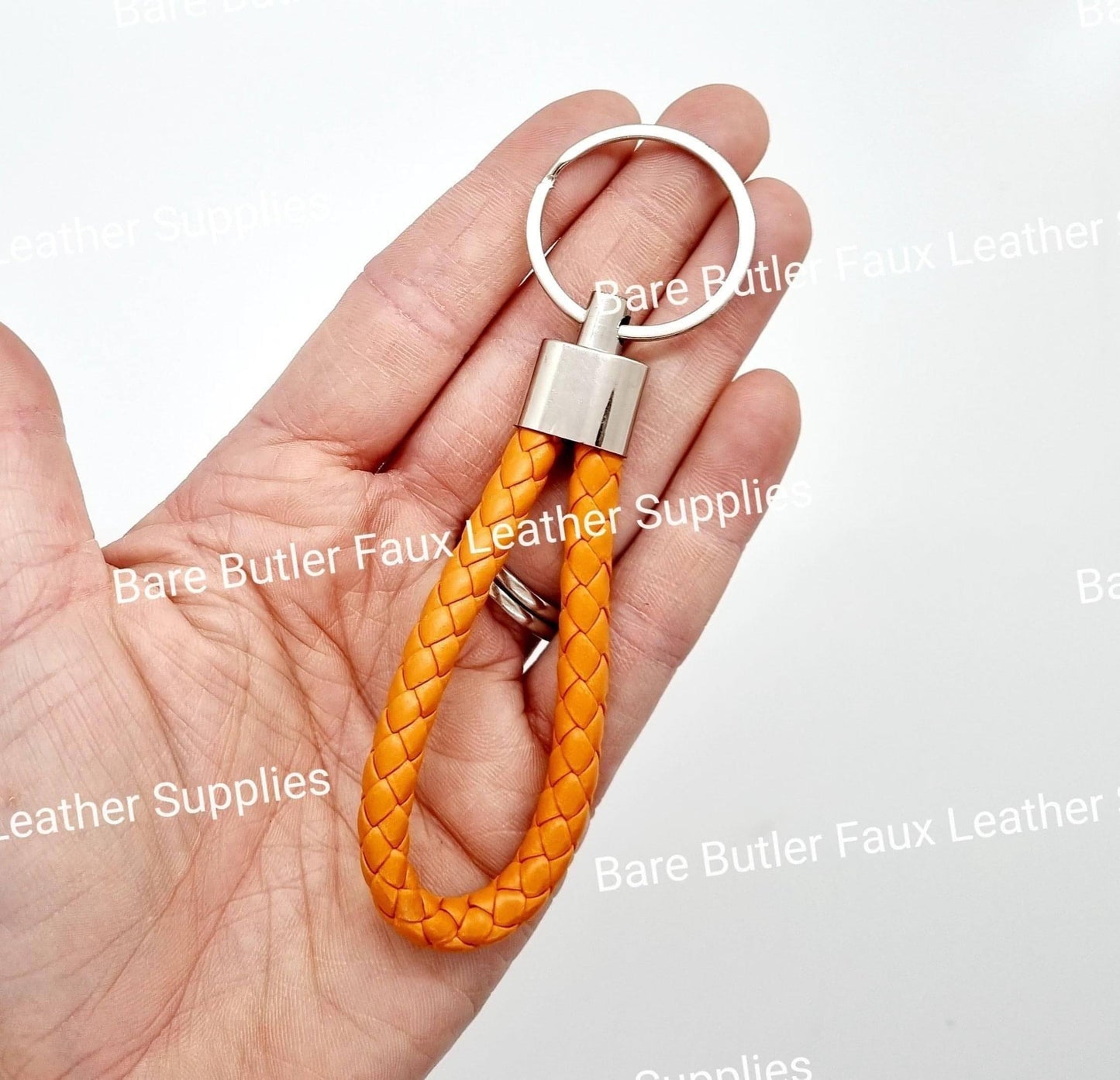 Faux Leather Wrist Strap - Orange - - Bare Butler Faux Leather Supplies