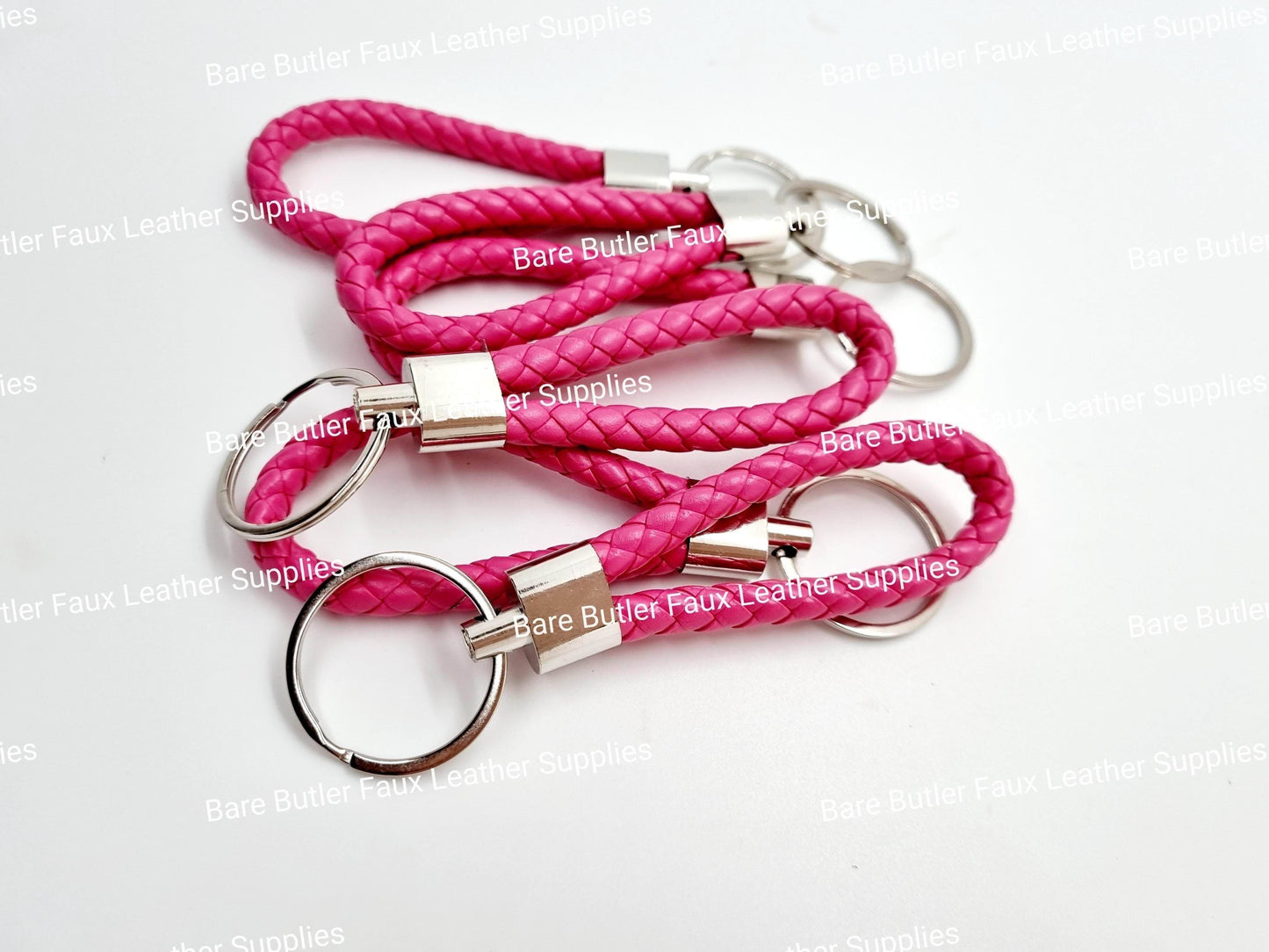 Faux Leather Wrist Strap - Pink - - Bare Butler Faux Leather Supplies
