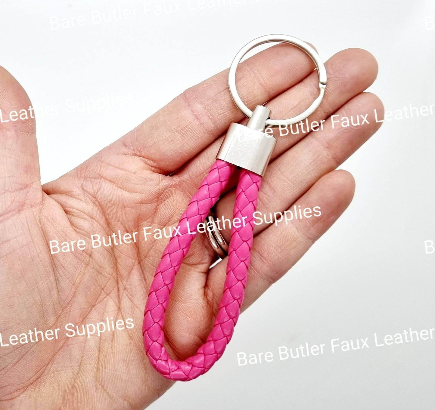 Faux Leather Wrist Strap - Pink - - Bare Butler Faux Leather Supplies