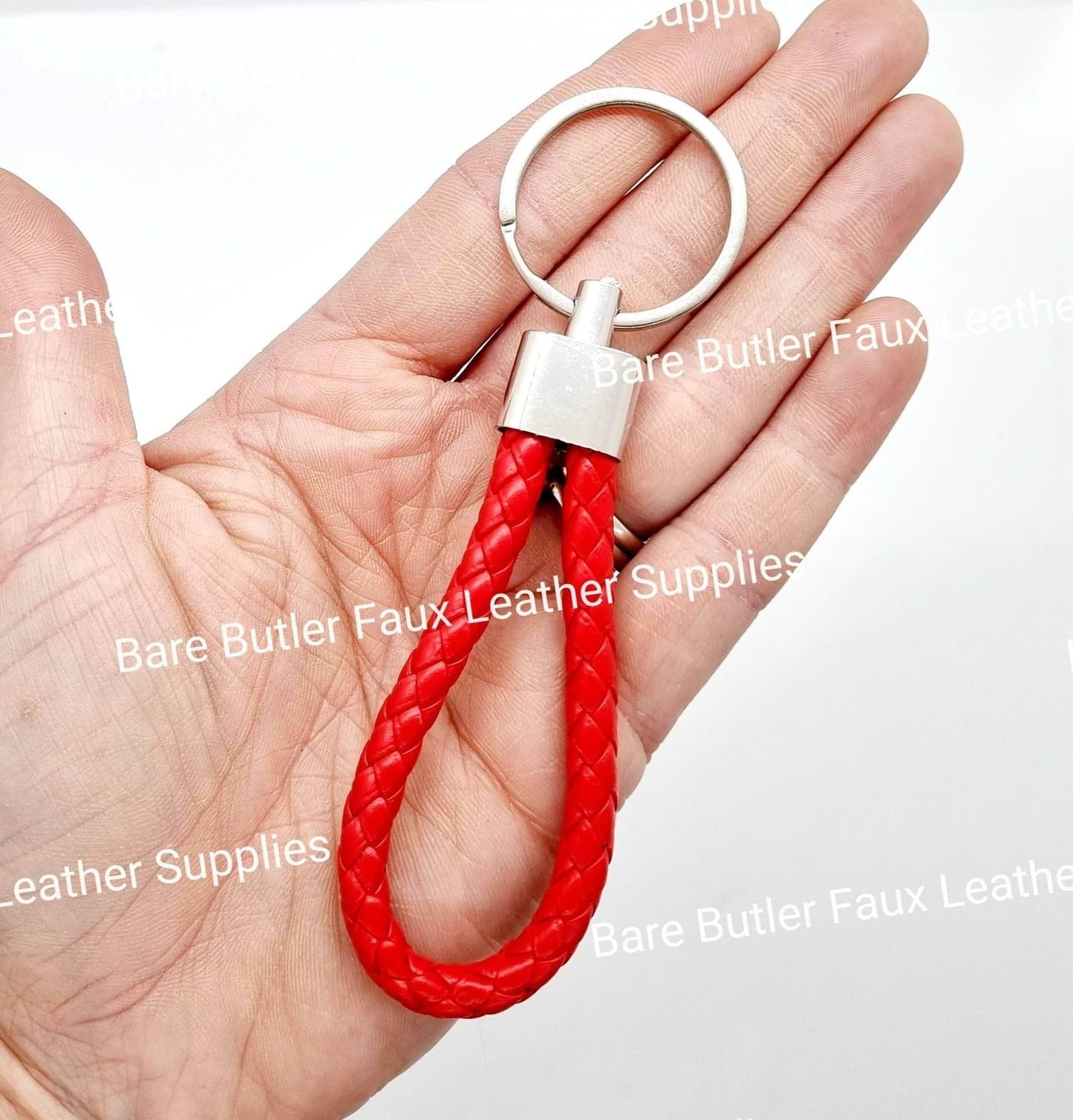 Faux Leather Wrist Strap - Red - - Bare Butler Faux Leather Supplies