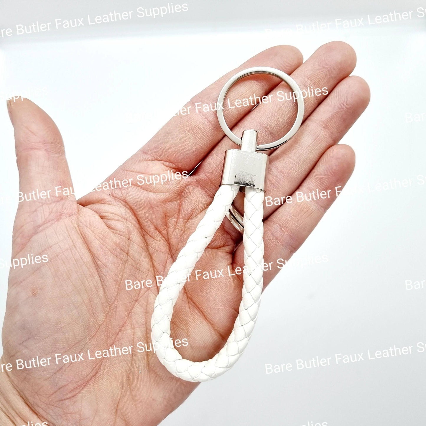 Faux Leather Wrist Strap - White - - Bare Butler Faux Leather Supplies