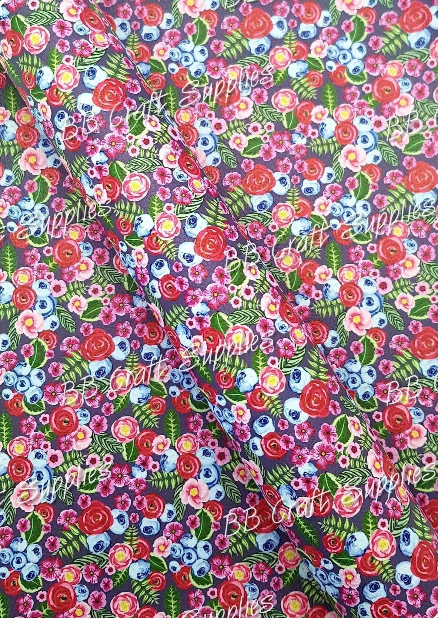 Floral Fantasy Litchi - Faux, Faux Leather, Flora, floral, Florals, flower, Flowers, Heaven scent, Leather, litchi, spring - Bare Butler Faux Leather Supplies