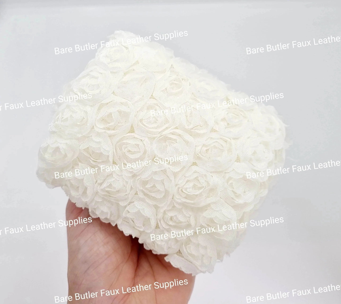 Floral lace Mesh Cream - - Bare Butler Faux Leather Supplies