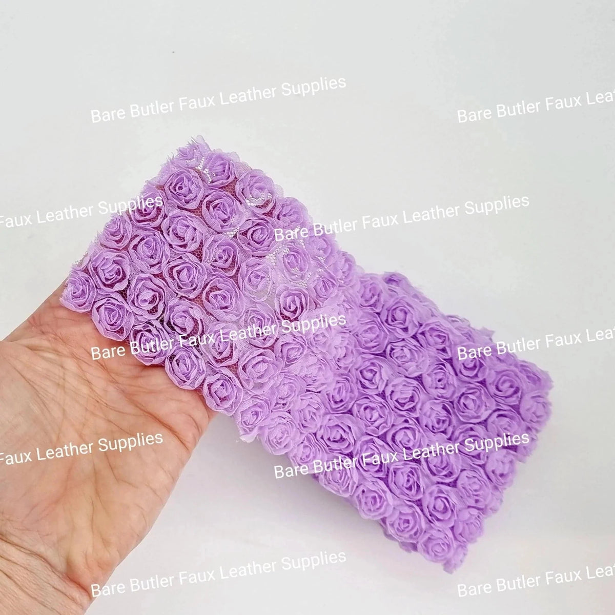 Floral lace Mesh White - - Bare Butler Faux Leather Supplies