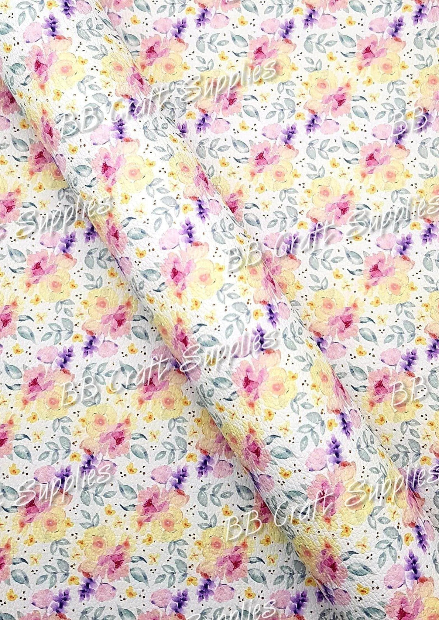 Forever Flowers Litchi - Faux, Faux Leather, Flora, floral, Florals, flower, Flowers, Leather, leatherette, Litchi, Rose, Rose's - Bare Butler Faux Leather Supplies