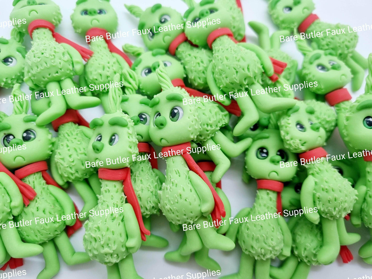 Furry Green Man - Clay, Clays, grinch - Bare Butler Faux Leather Supplies