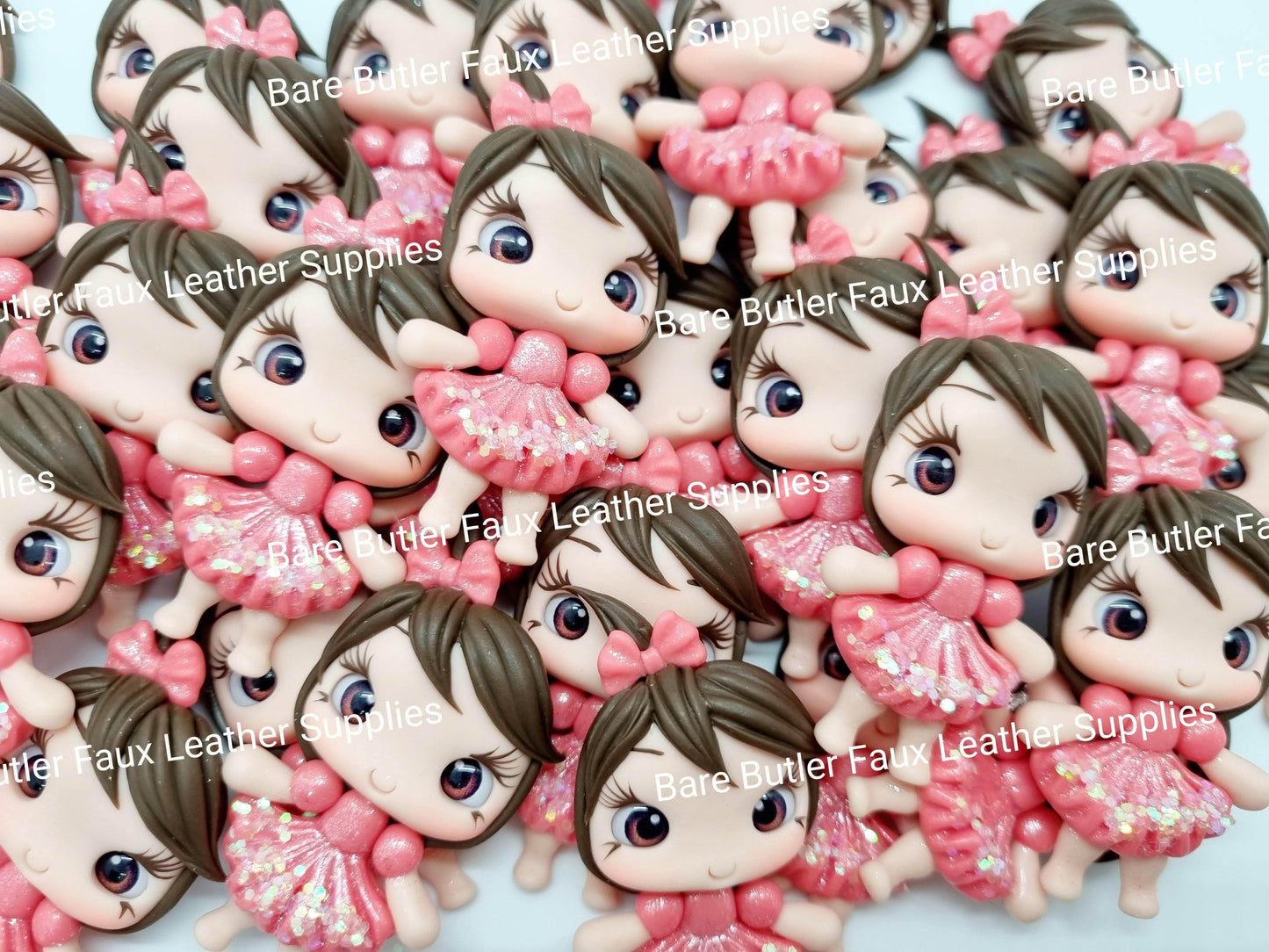 Girl in Pink dress - Clay, Clays, girl - Bare Butler Faux Leather Supplies