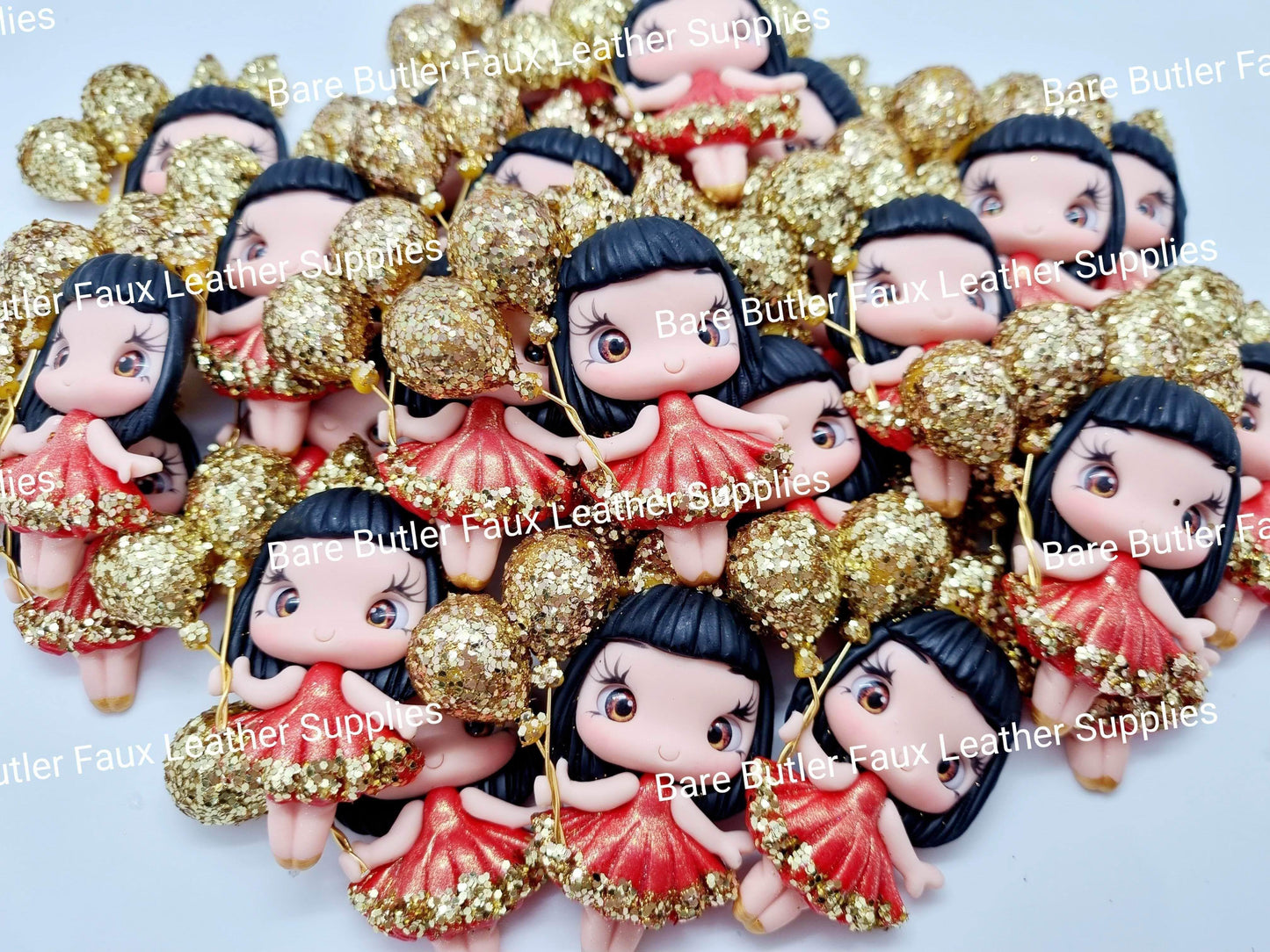 Girl with Gold Ballons - Balloon, Clay, Clays - Bare Butler Faux Leather Supplies
