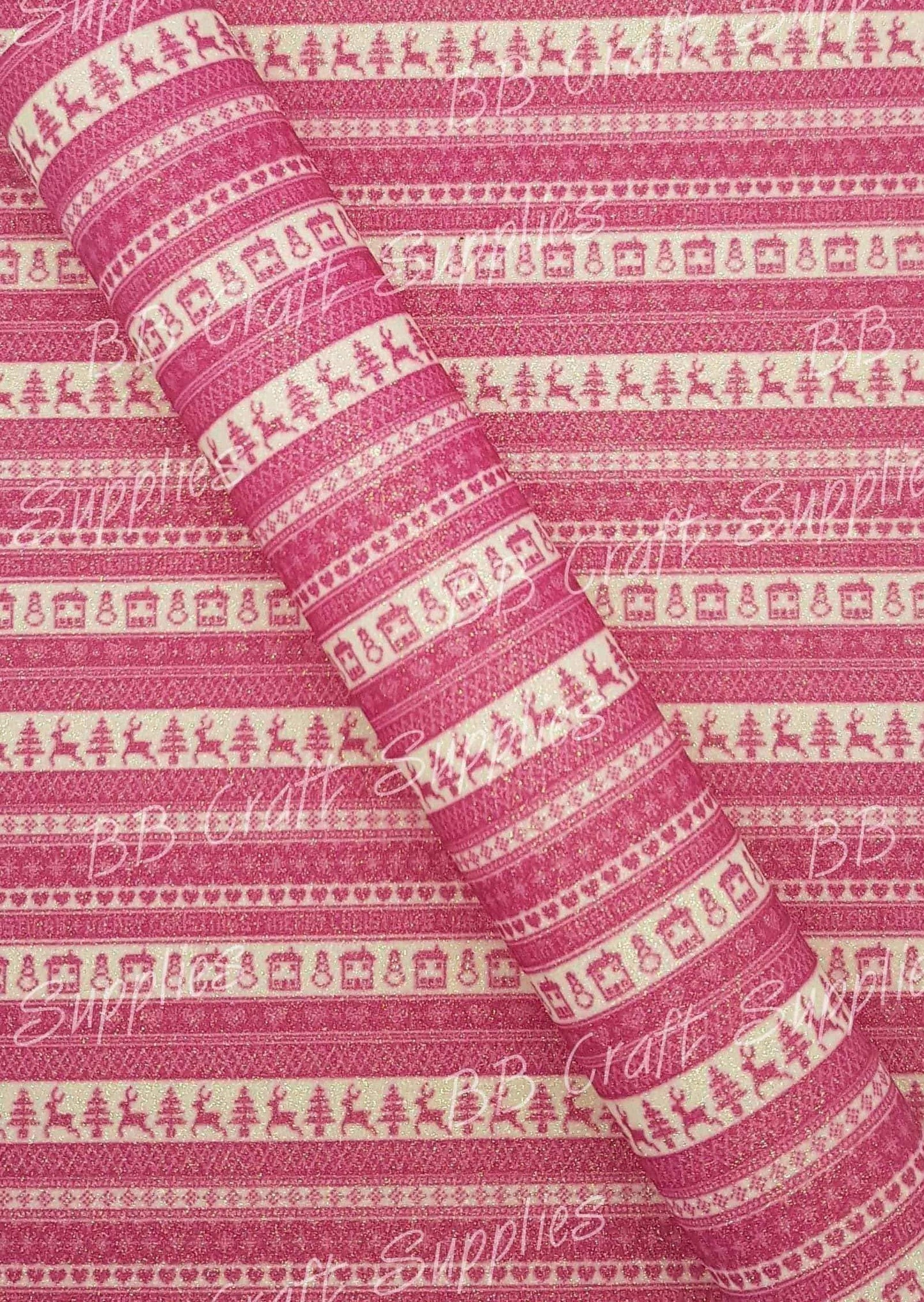 Glitter Holiday Sweater Pink - Faux, Faux Leather, Floral, Glitter, snowflake - Bare Butler Faux Leather Supplies