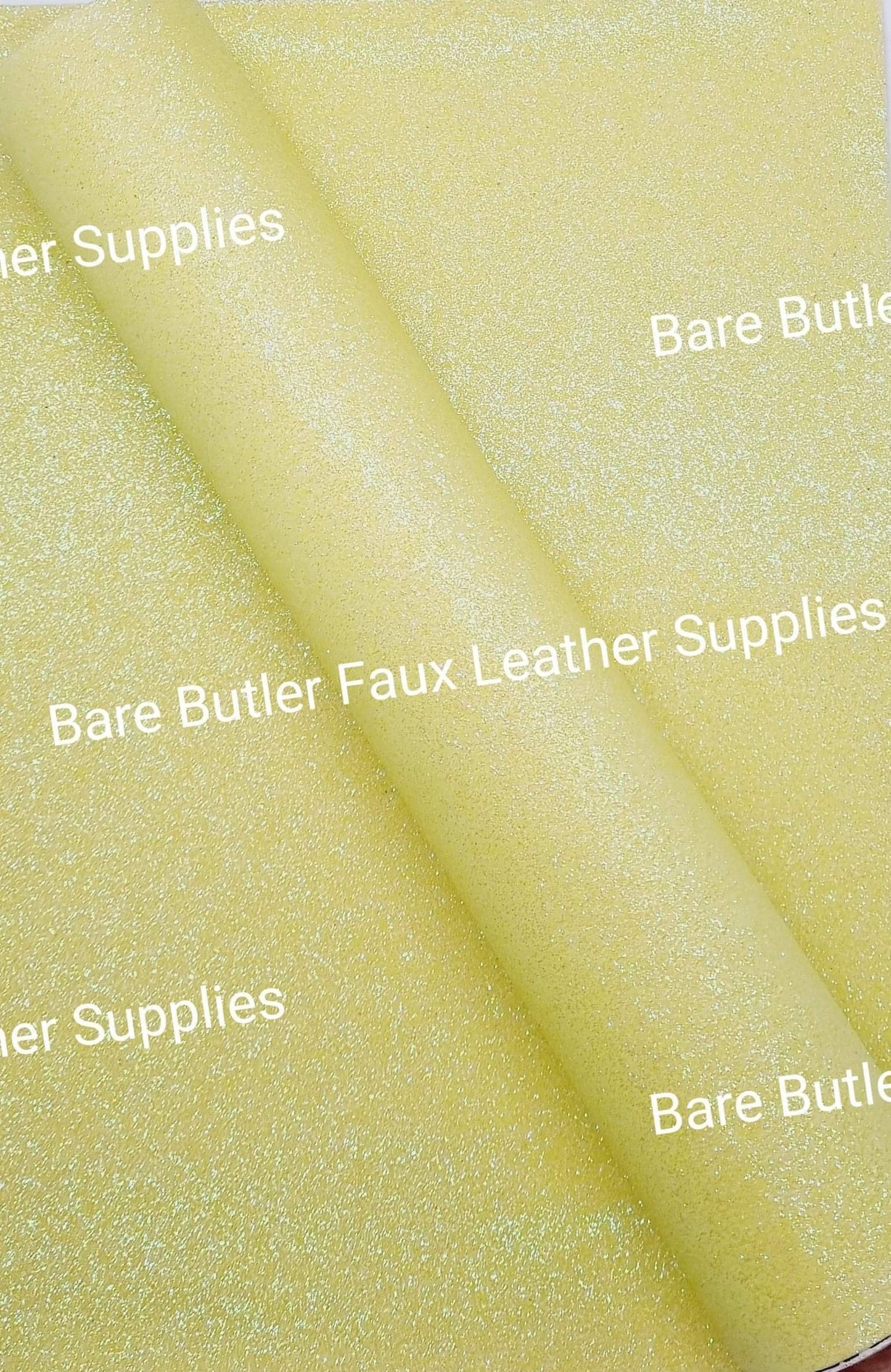 Glitter - Lemon - Berry, Faux, Faux Leather, Fine, Glitter, Leather, leatherette, Super - Bare Butler Faux Leather Supplies