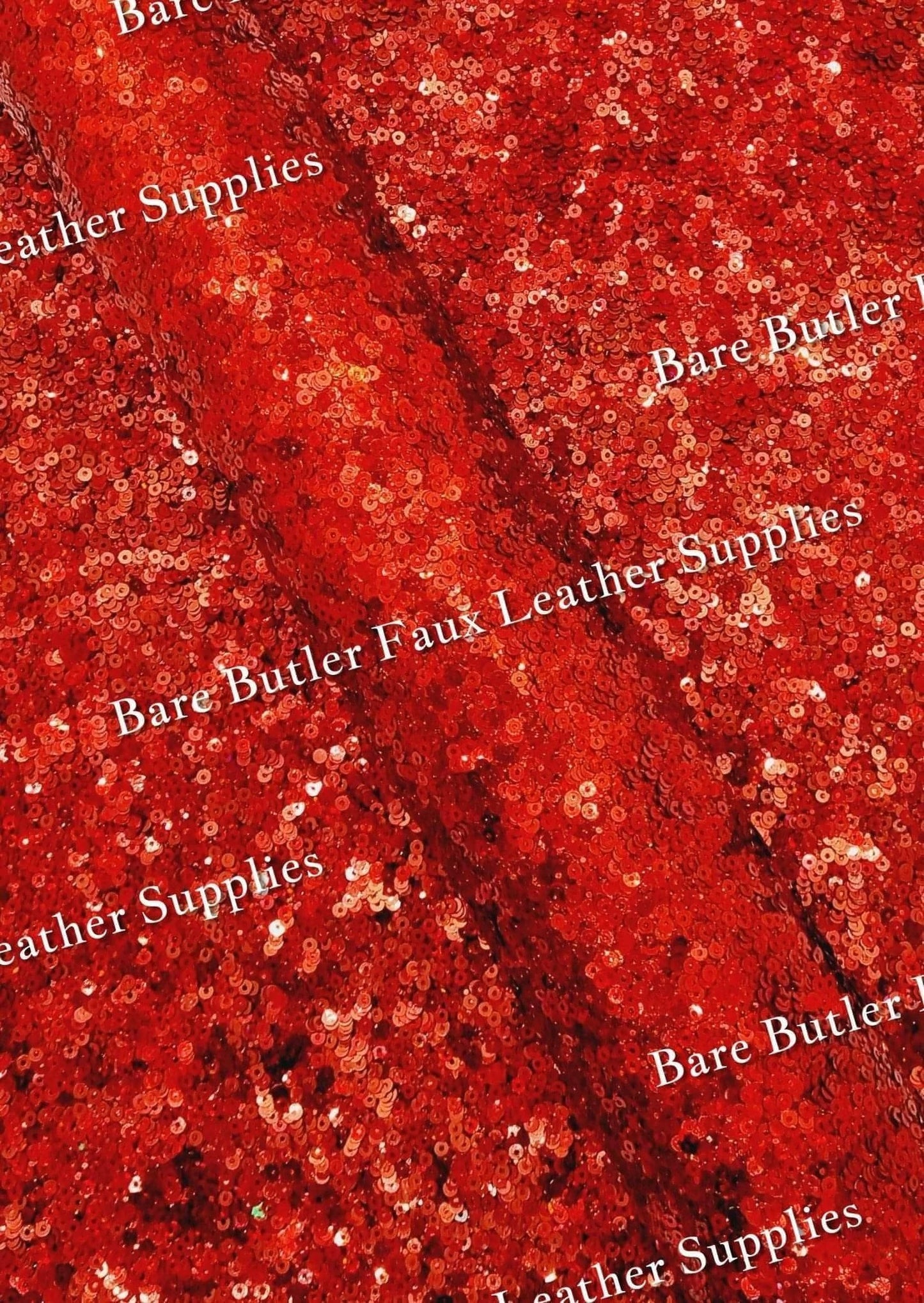 Glitter Sequin Shimmer Red - chunky, Faux, Faux Leather, Glitter, Leather, leatherette, Sequin - Bare Butler Faux Leather Supplies