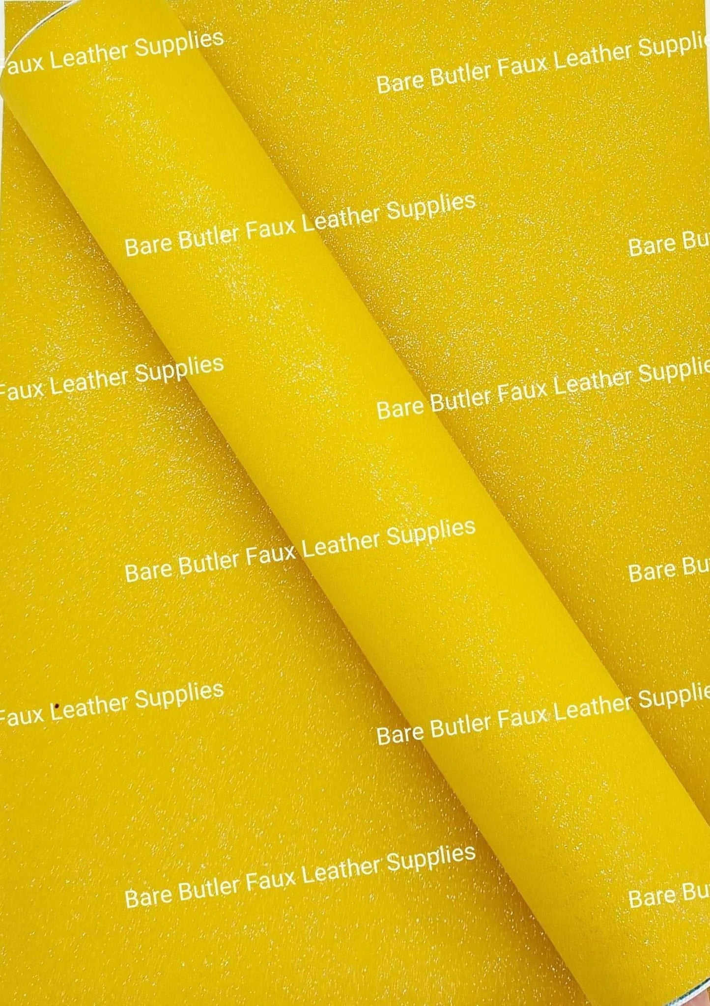 Glitter Suede - Mustard - Faux, Faux Leather, Glitter, mustard, Suede, Yellow - Bare Butler Faux Leather Supplies
