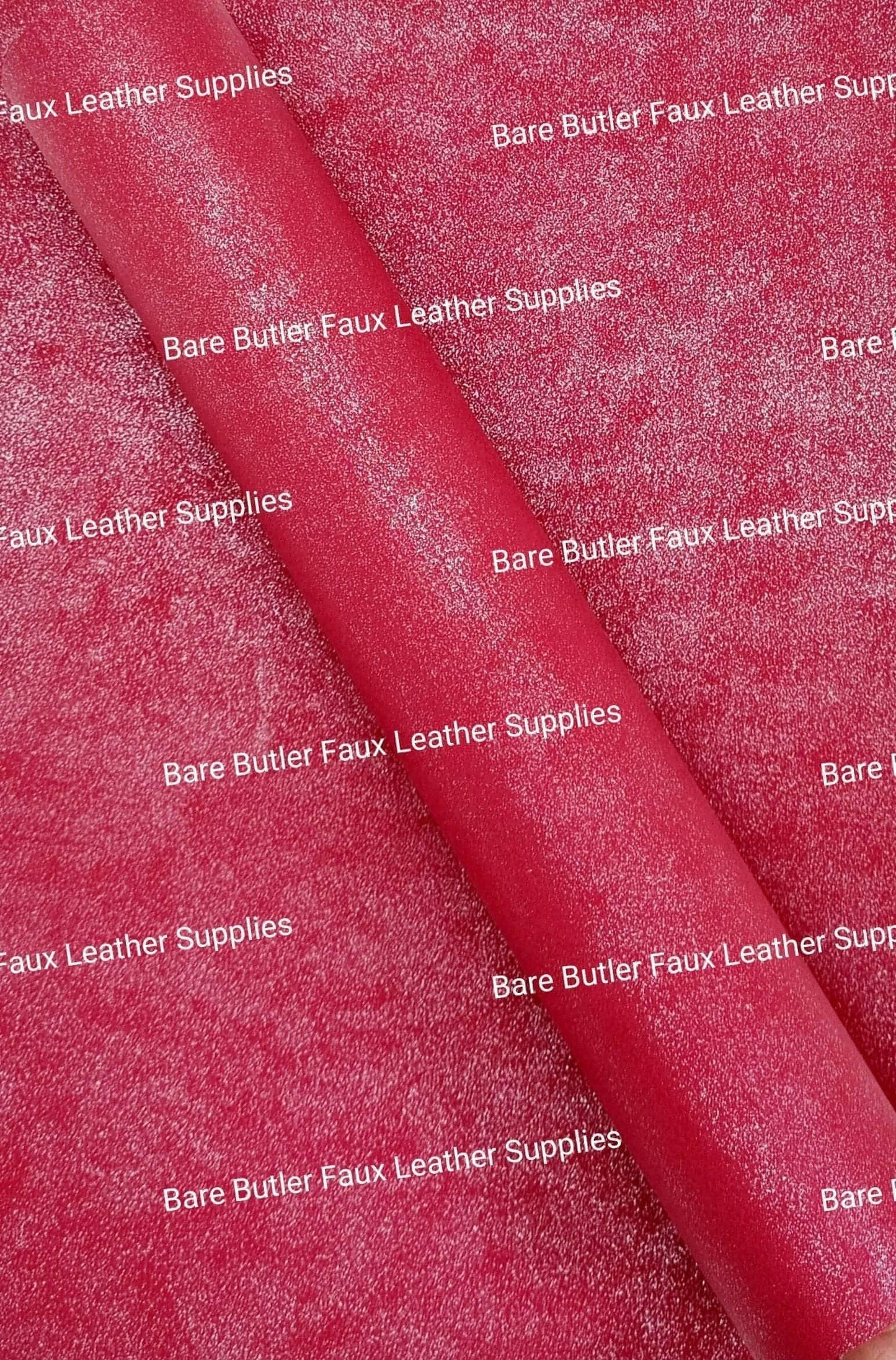 Glitter Suede - Red - Faux, Faux Leather, Glitter, Red, Suede - Bare Butler Faux Leather Supplies