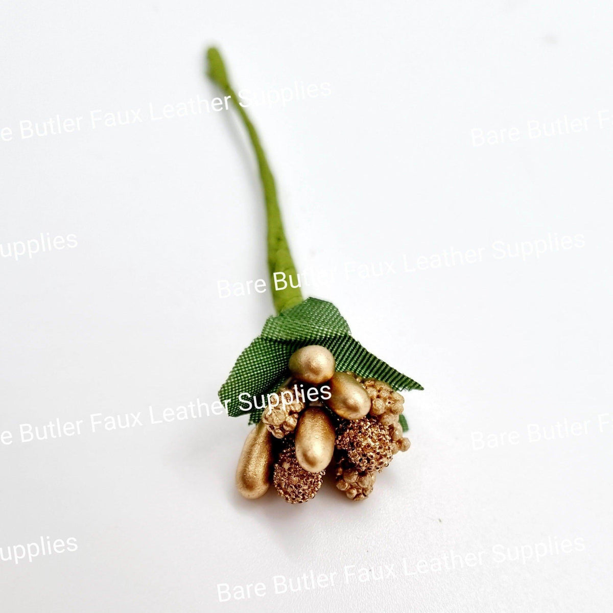 Gold Stamen - 6 pack - Embelishment, Flower, stamen - Bare Butler Faux Leather Supplies