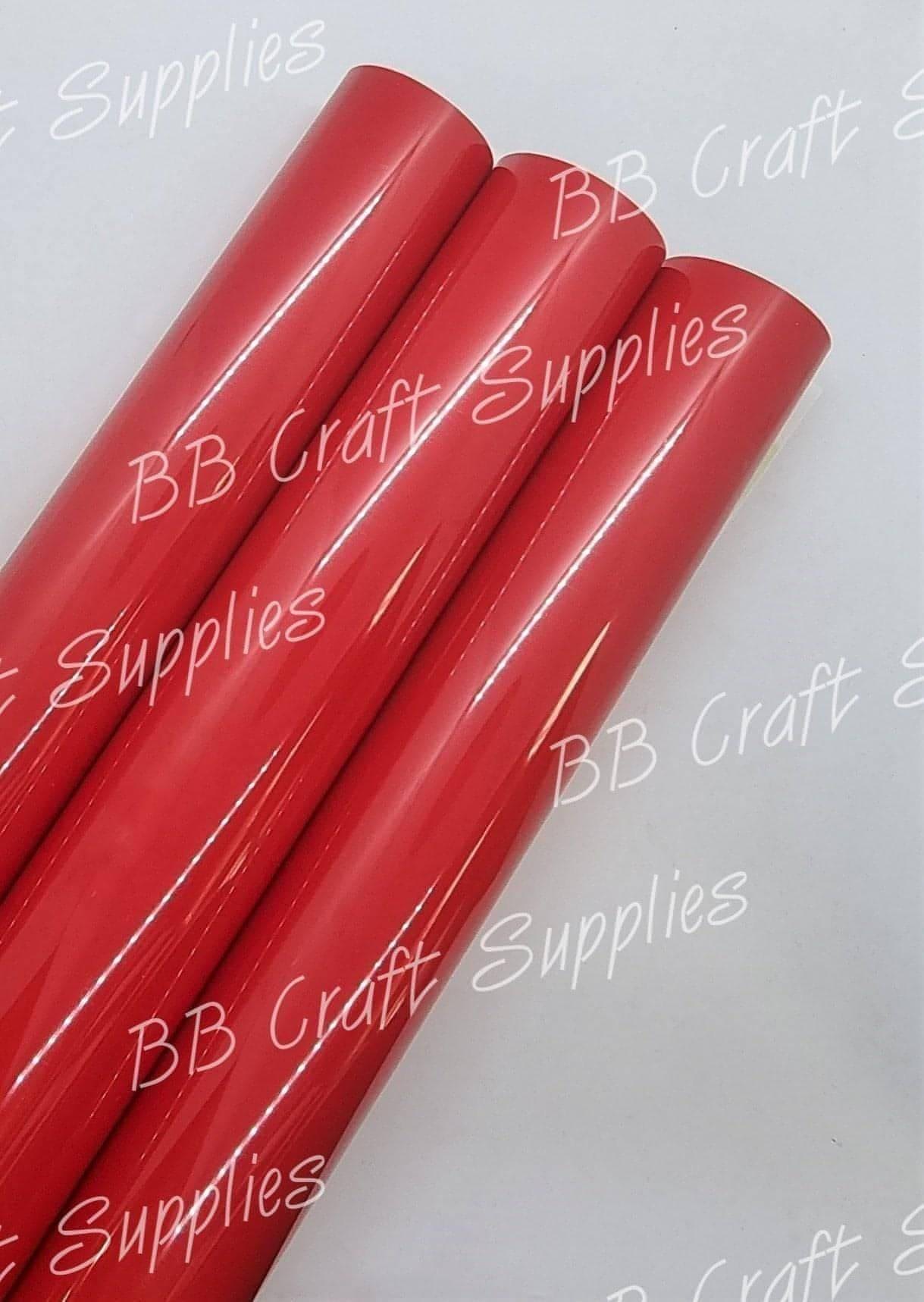Heat Transfer Vinyl - Matt Red - HTV, iron on vinyl, Matt, Red - Bare Butler Faux Leather Supplies