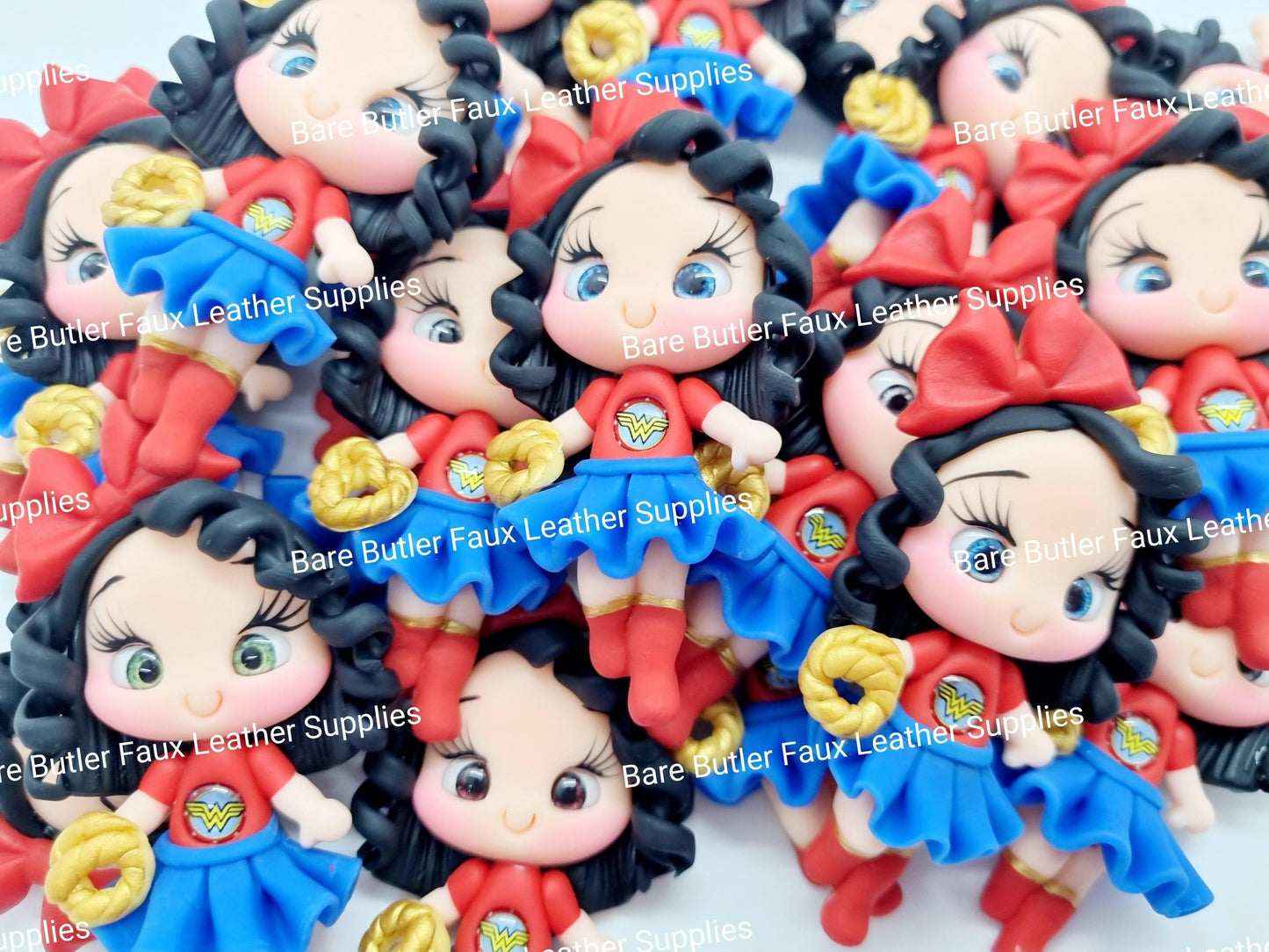 Hero Set - Clay, Clays, girl, superhero - Bare Butler Faux Leather Supplies