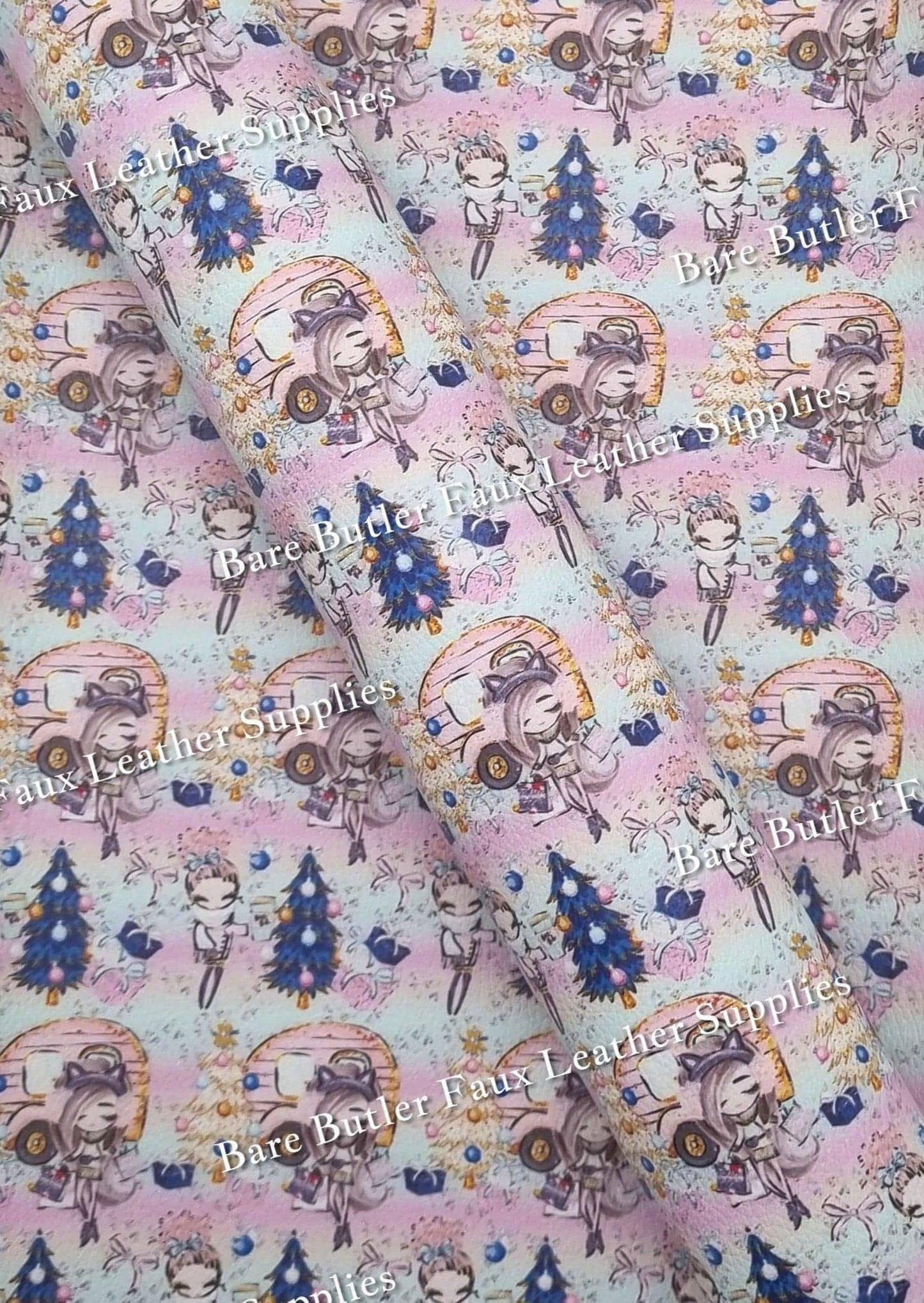 Holiday Shopping Litchi - christmas, Faux, Faux Leather, holiday, Leather, leatherette, letter - Bare Butler Faux Leather Supplies