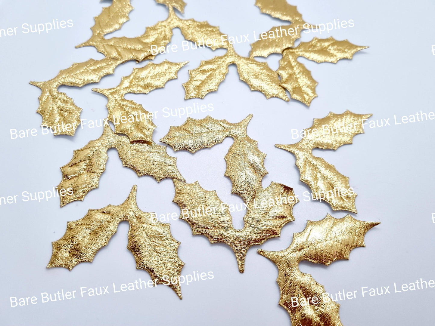 Holly Leaf Embellishments - accessories, christmas, Embelishment, Holly - Bare Butler Faux Leather Supplies