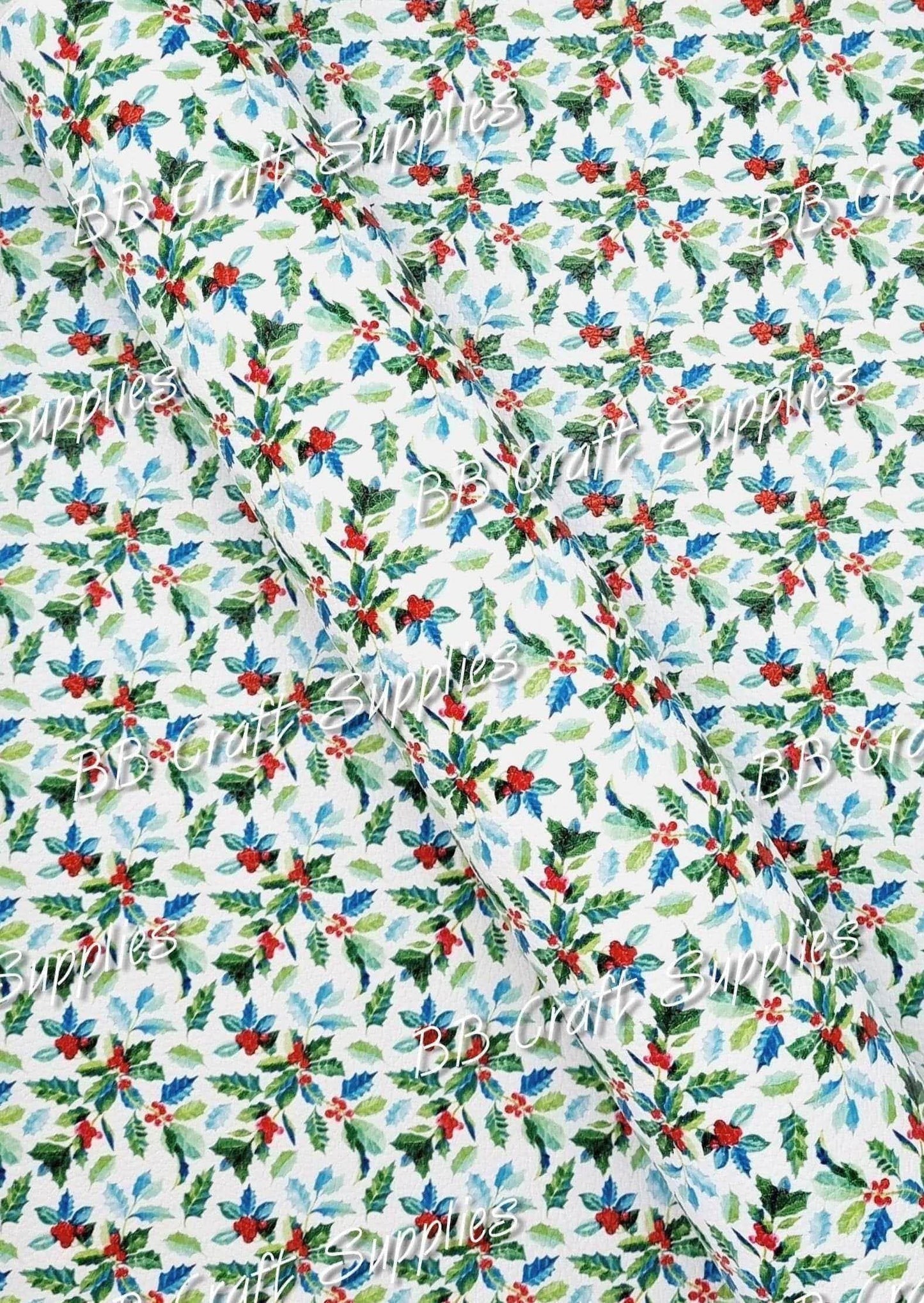 Holly Litchi - Christmas, Faux, Faux Leather, Leather, leatherette, Litchi - Bare Butler Faux Leather Supplies