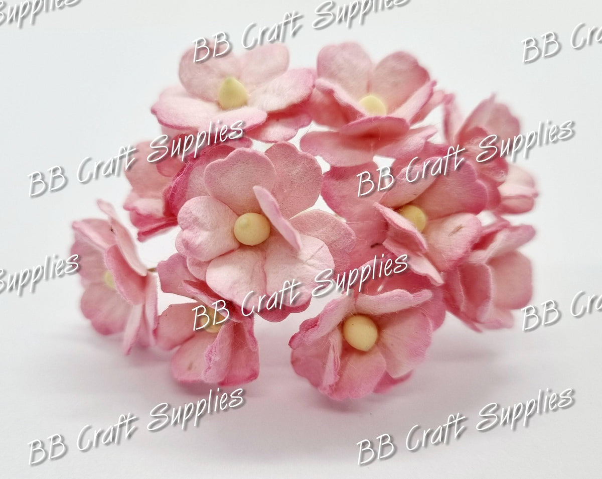 Hydrangea Pink & Pink Mix 10 Pack - Embelishment, Flower, hydrangea, Mulburry, pink - Bare Butler Faux Leather Supplies
