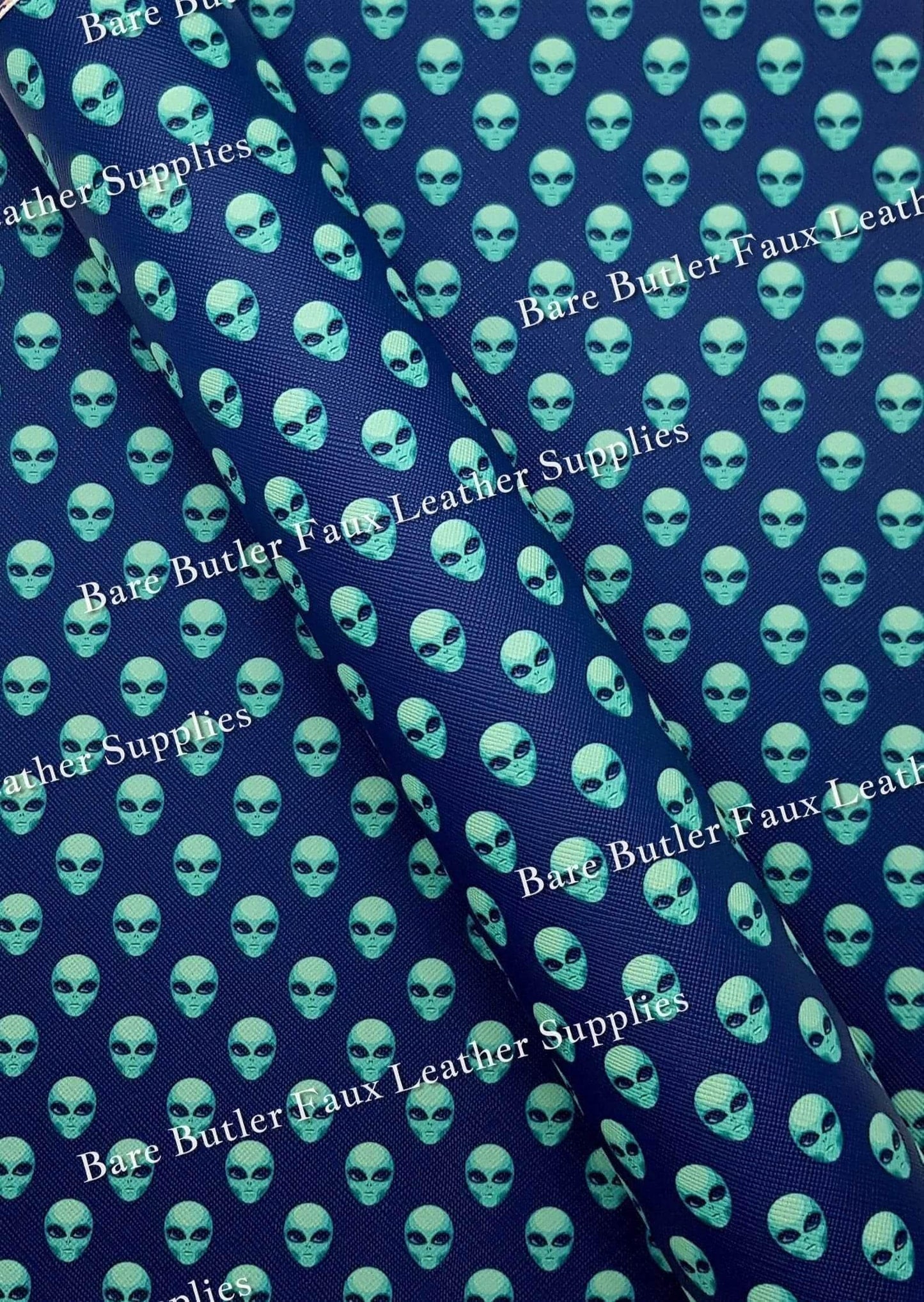 I Saw a UFO & nobody believes me Faux Leather - Aliens, Faux, Faux Leather, Leather, leatherette, UFO - Bare Butler Faux Leather Supplies