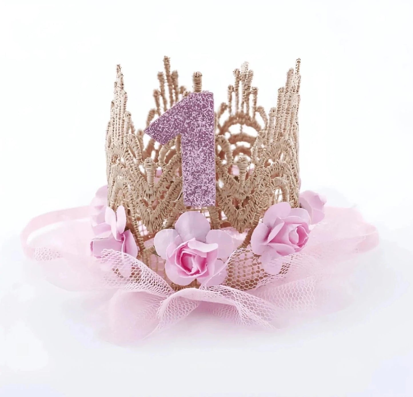 Lace Crown with strap - Embelishment, lace - Bare Butler Faux Leather Supplies