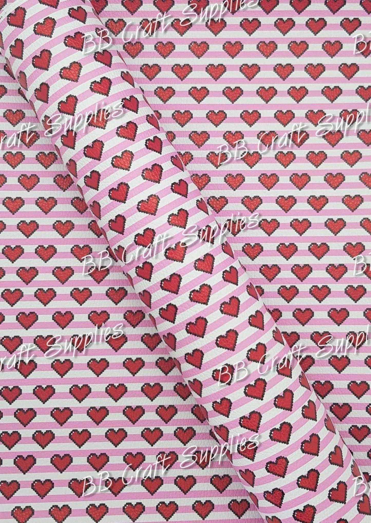 Love Heart Emoji ❤ Litchi - Be my Valentine, ex's & oh's, Faux, Faux Leather, gnomes, Happy Valentines day, hearts, I Love you, key, Leather, leatherette, lips, Litchi, Love me again, valentines, xoxoxox, you & Me forever - Bare Butler Faux Leather Supplies