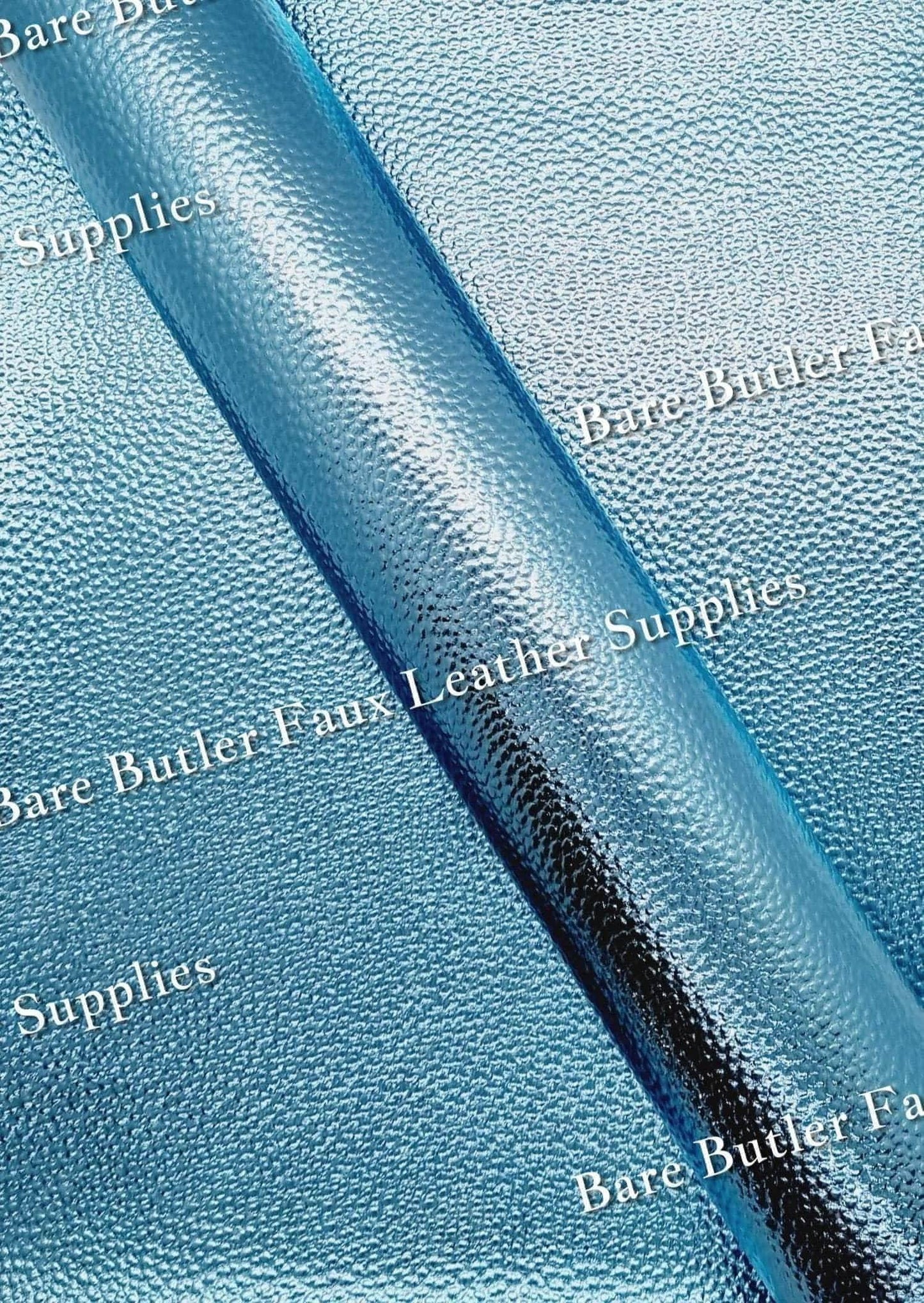 Metallic Blue - Faux, Faux Leather, Leather, leatherette, metalic, metallic, metallic's - Bare Butler Faux Leather Supplies