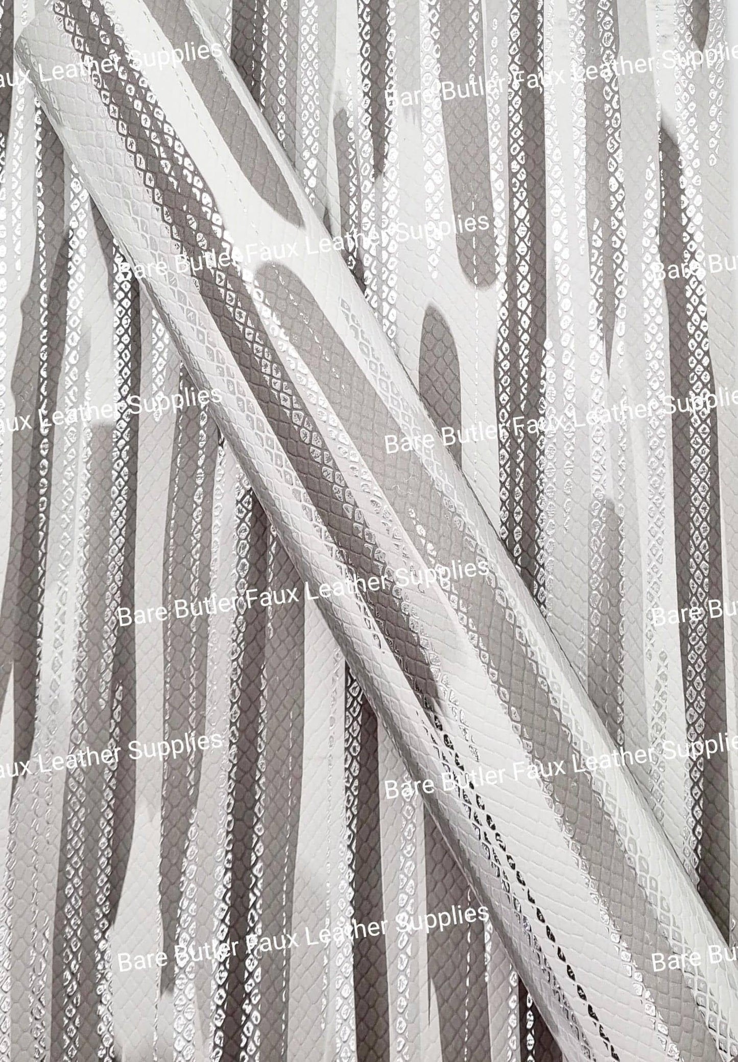 Metallic Brush Stoke Grey - Faux, Faux Leather, Floral, Glitter - Bare Butler Faux Leather Supplies