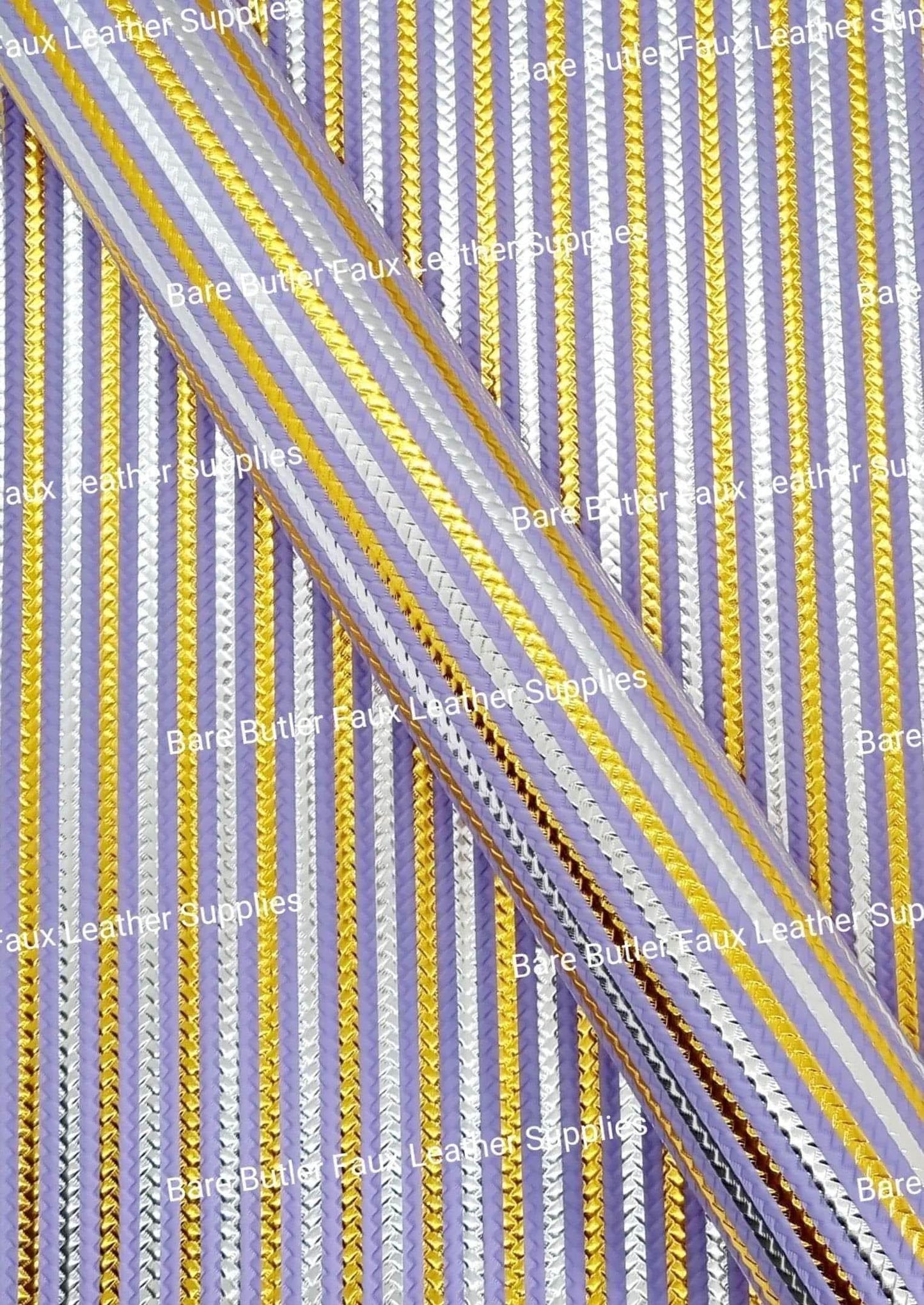 Metallic Embossed Weave Lilac, Silver and Gold - Faux, Faux Leather, Floral, Glitter - Bare Butler Faux Leather Supplies